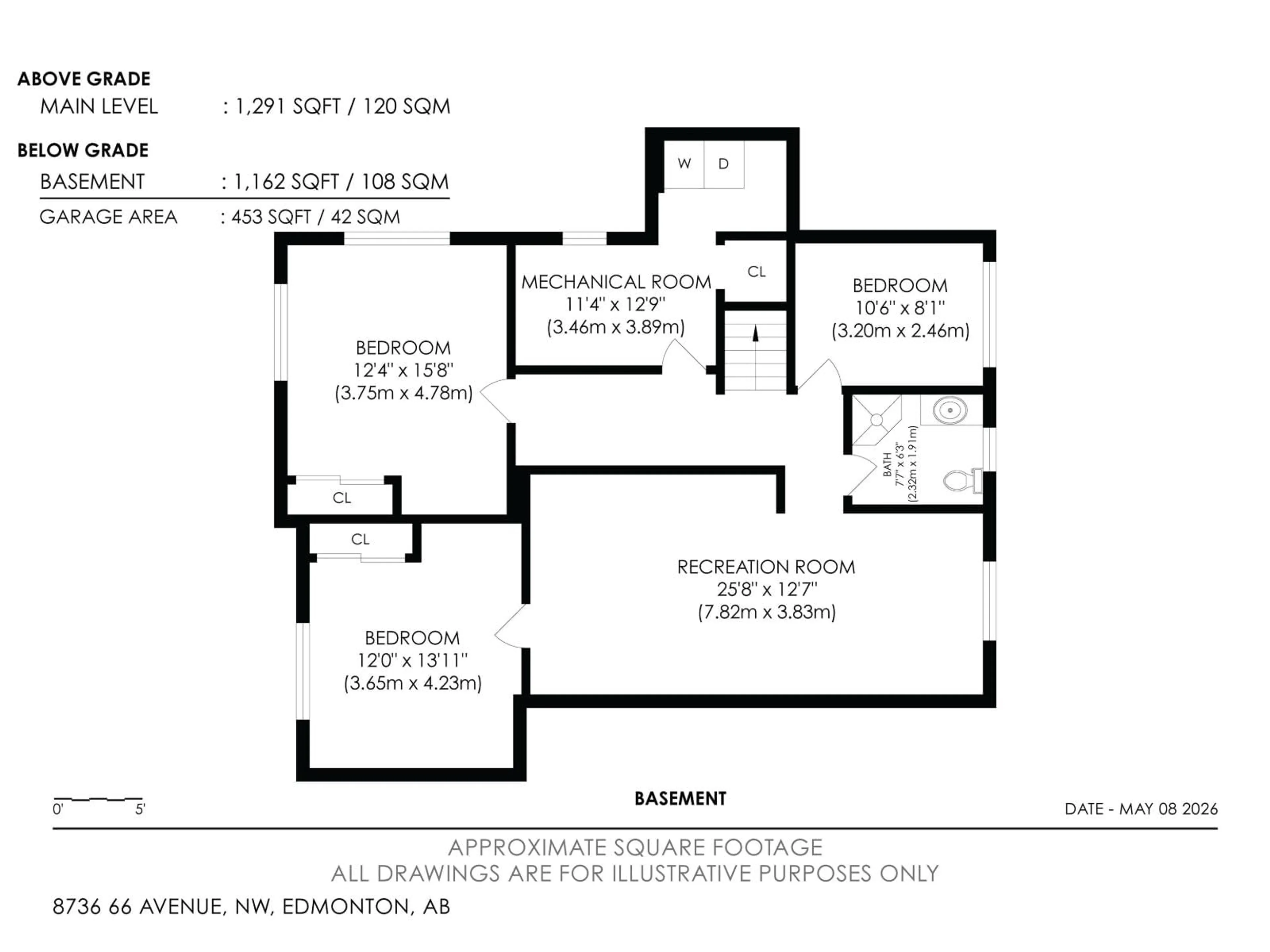 Floor plan for 8736 66 AV, Edmonton Alberta T6E0L3
