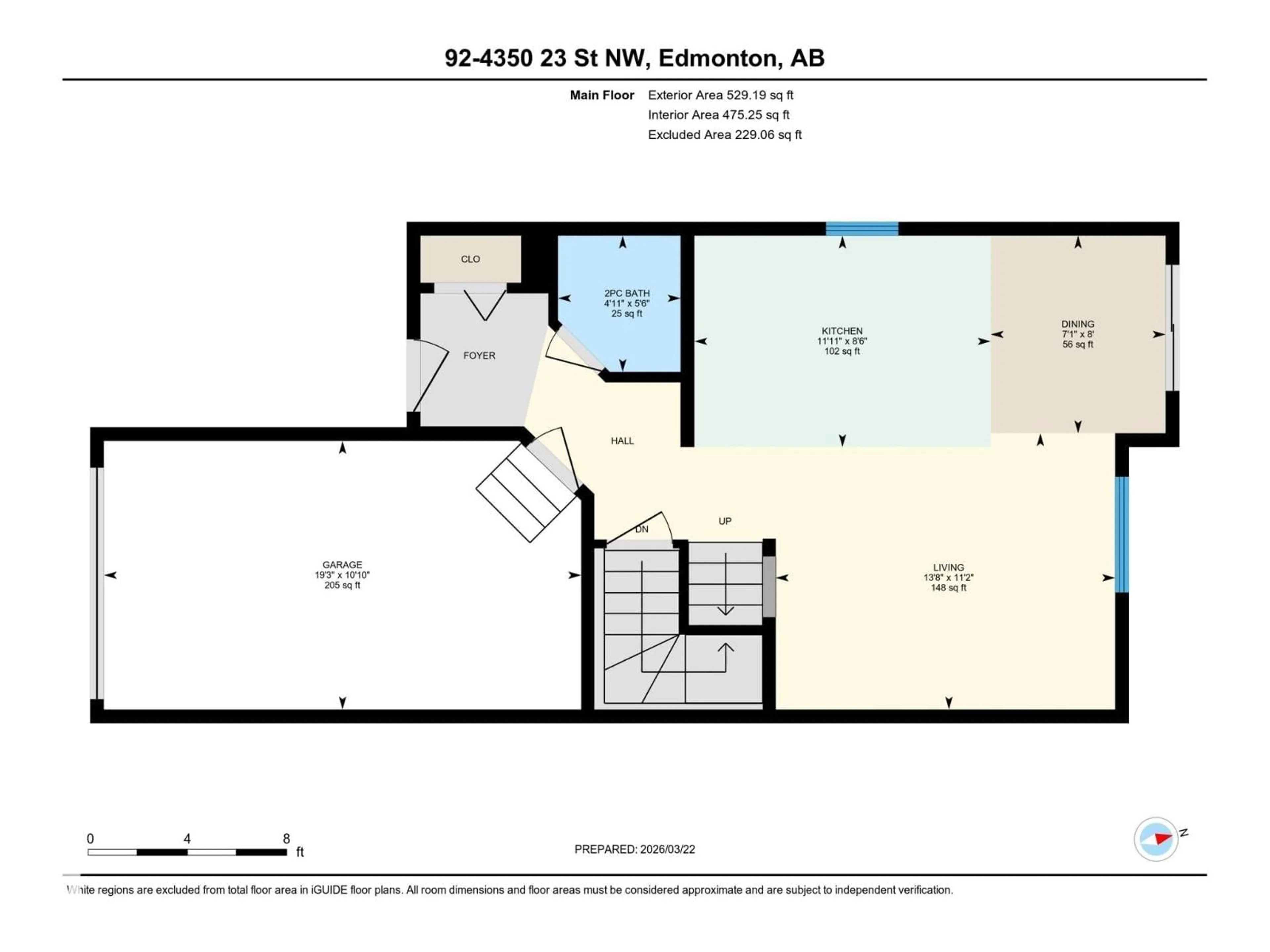 Floor plan for 4350 - 92 23 ST, Edmonton Alberta T6T1X8