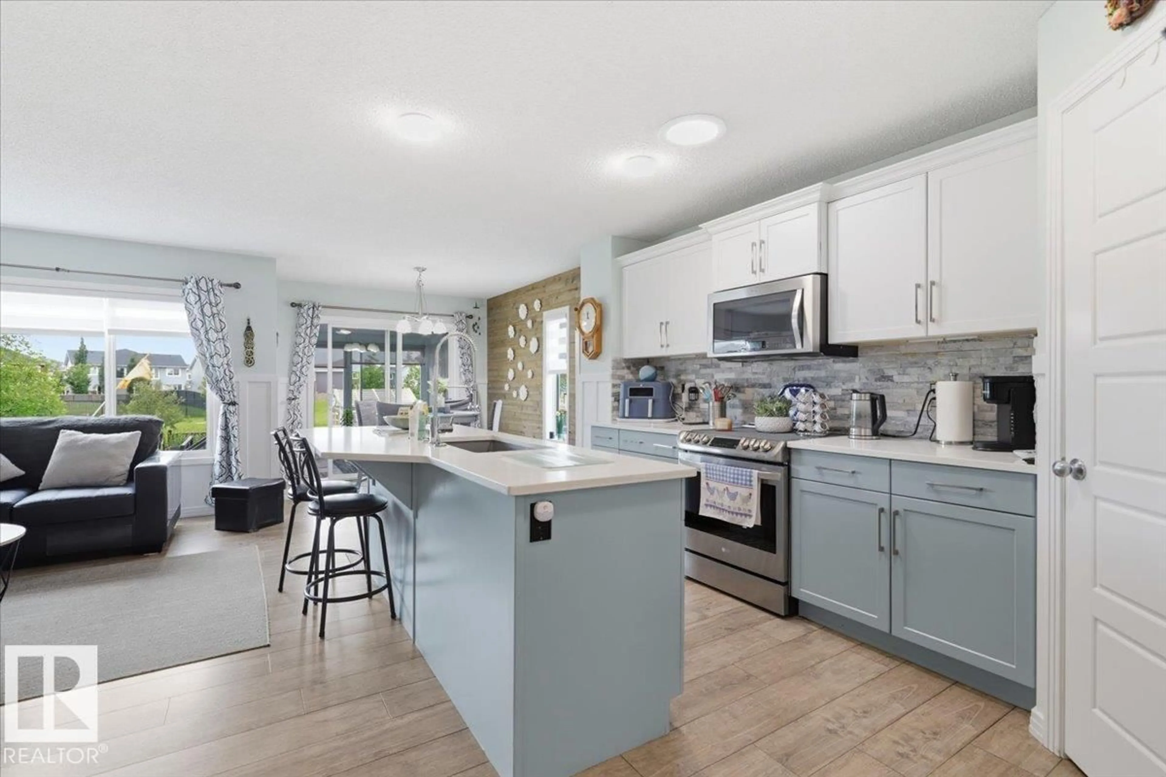 Open concept kitchen, ceramic/tile floor for 34 ROLSTON CL, Leduc Alberta T9E1G5