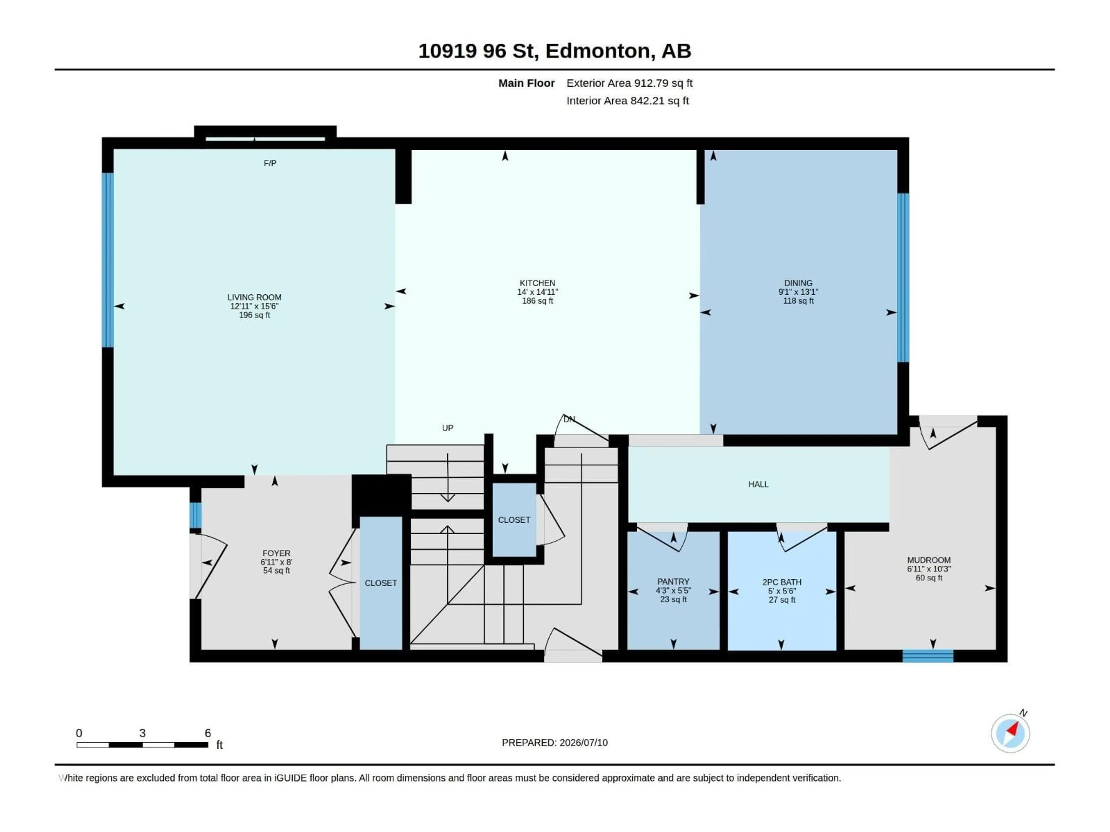 Floor plan for 10919 96 ST, Edmonton Alberta T5H2K4