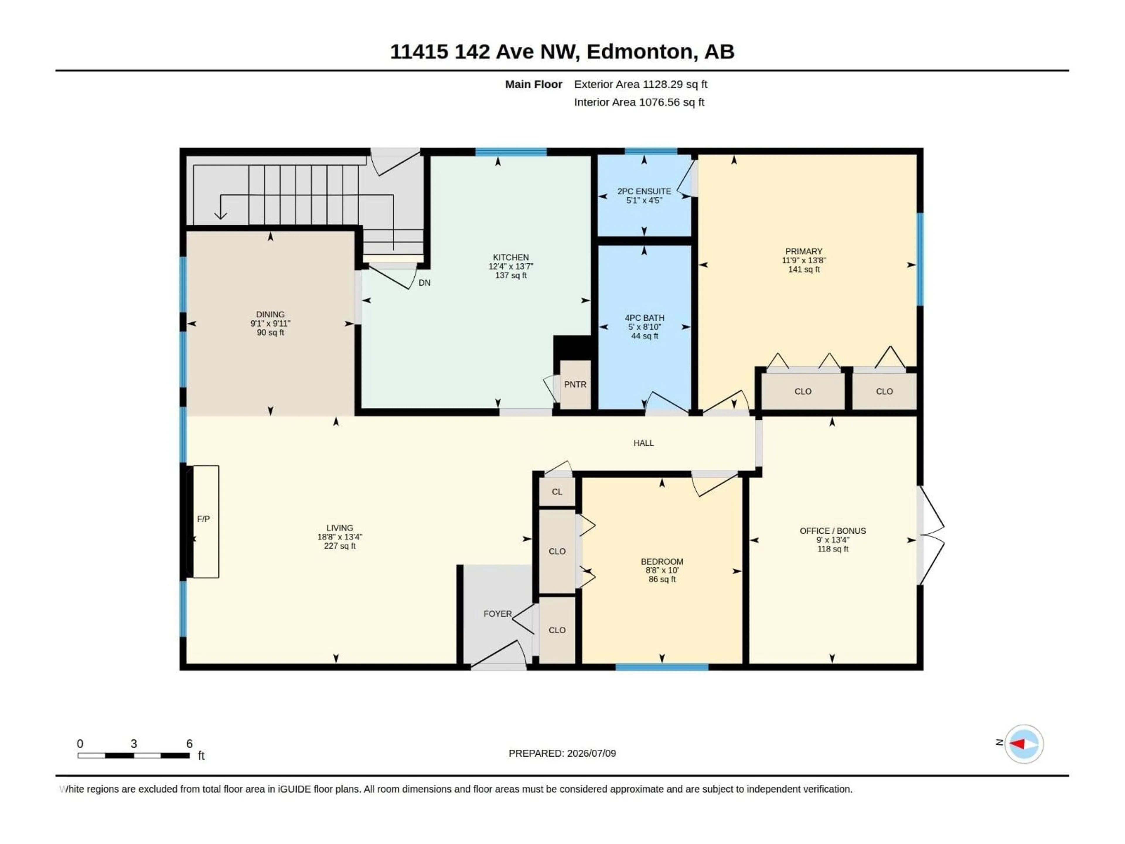 Floor plan for 11415 142 AV, Edmonton Alberta T5X1L5