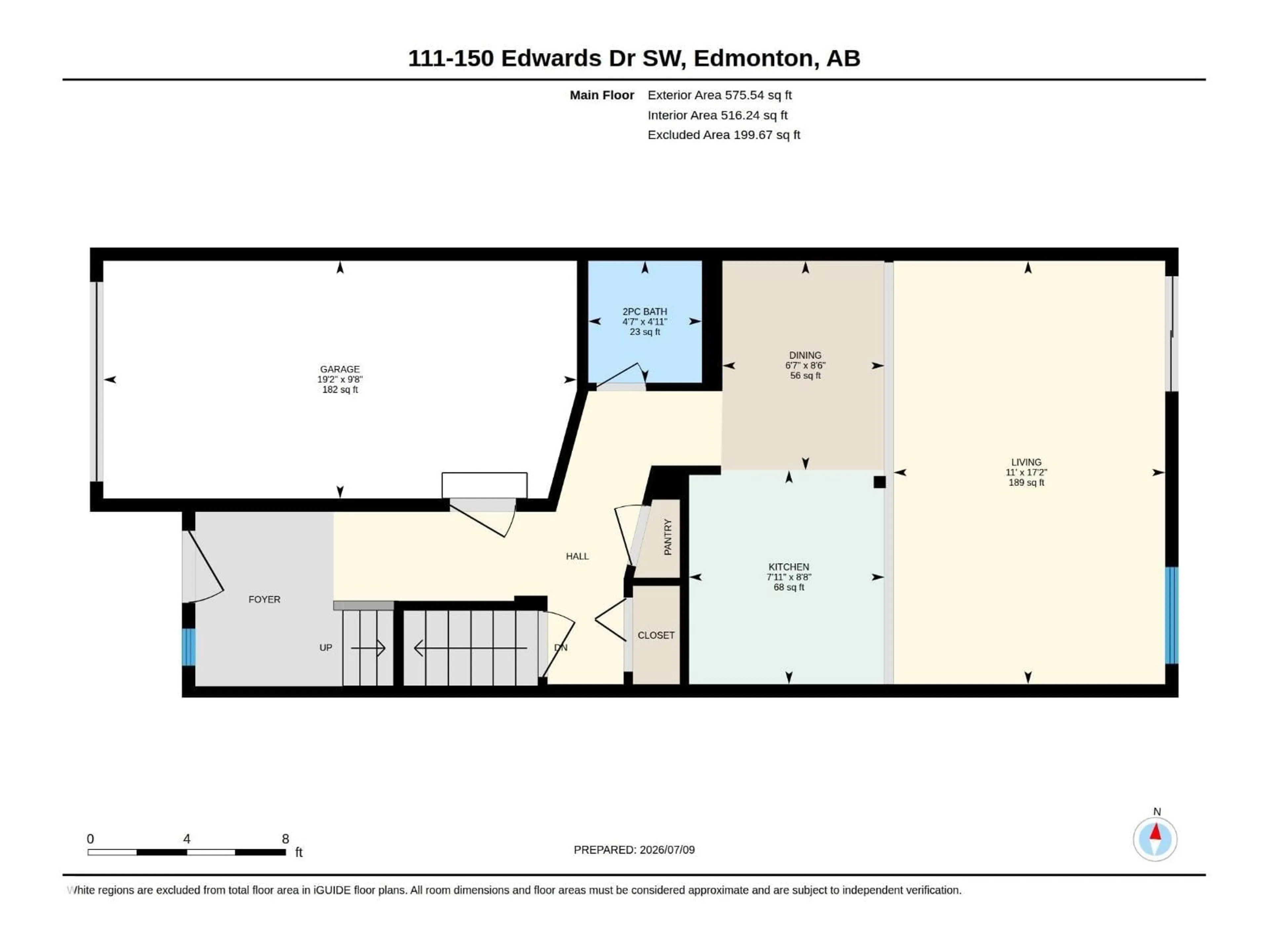 Floor plan for #111 - 150 EDWARDS DR, Edmonton Alberta T6X1M4
