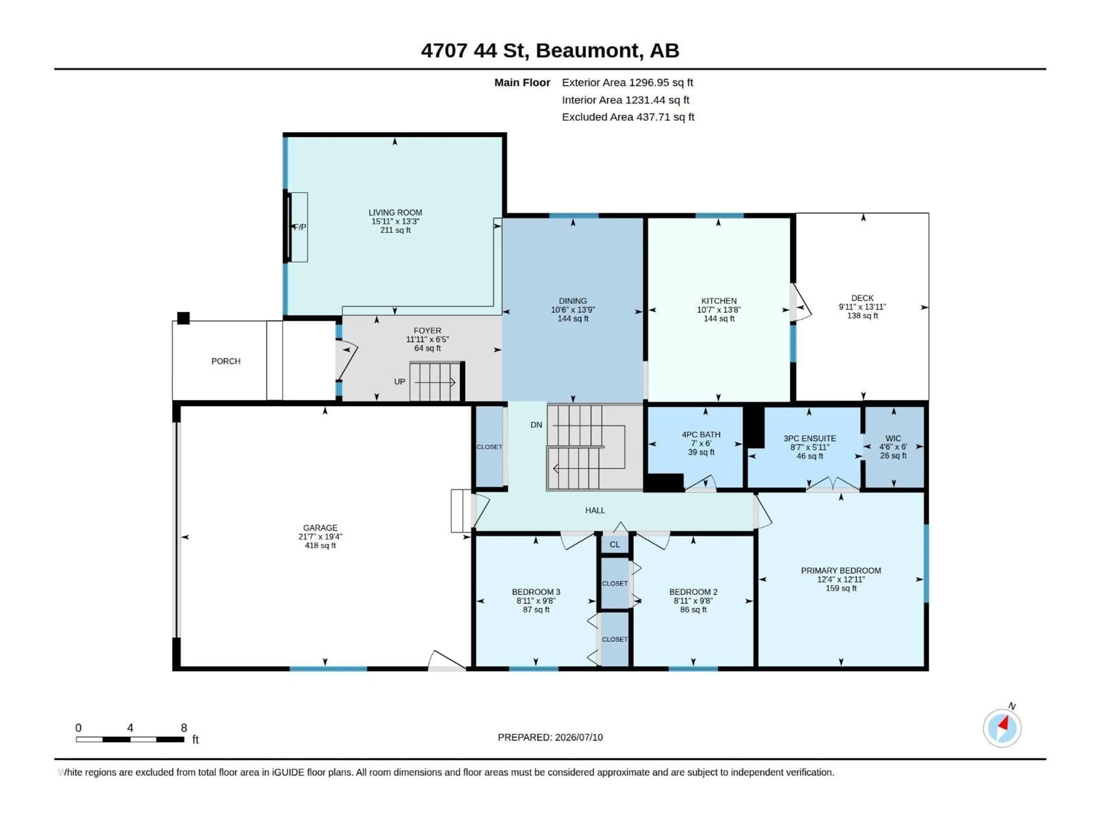 Floor plan for 4707 44 ST, Beaumont Alberta T4X1H3