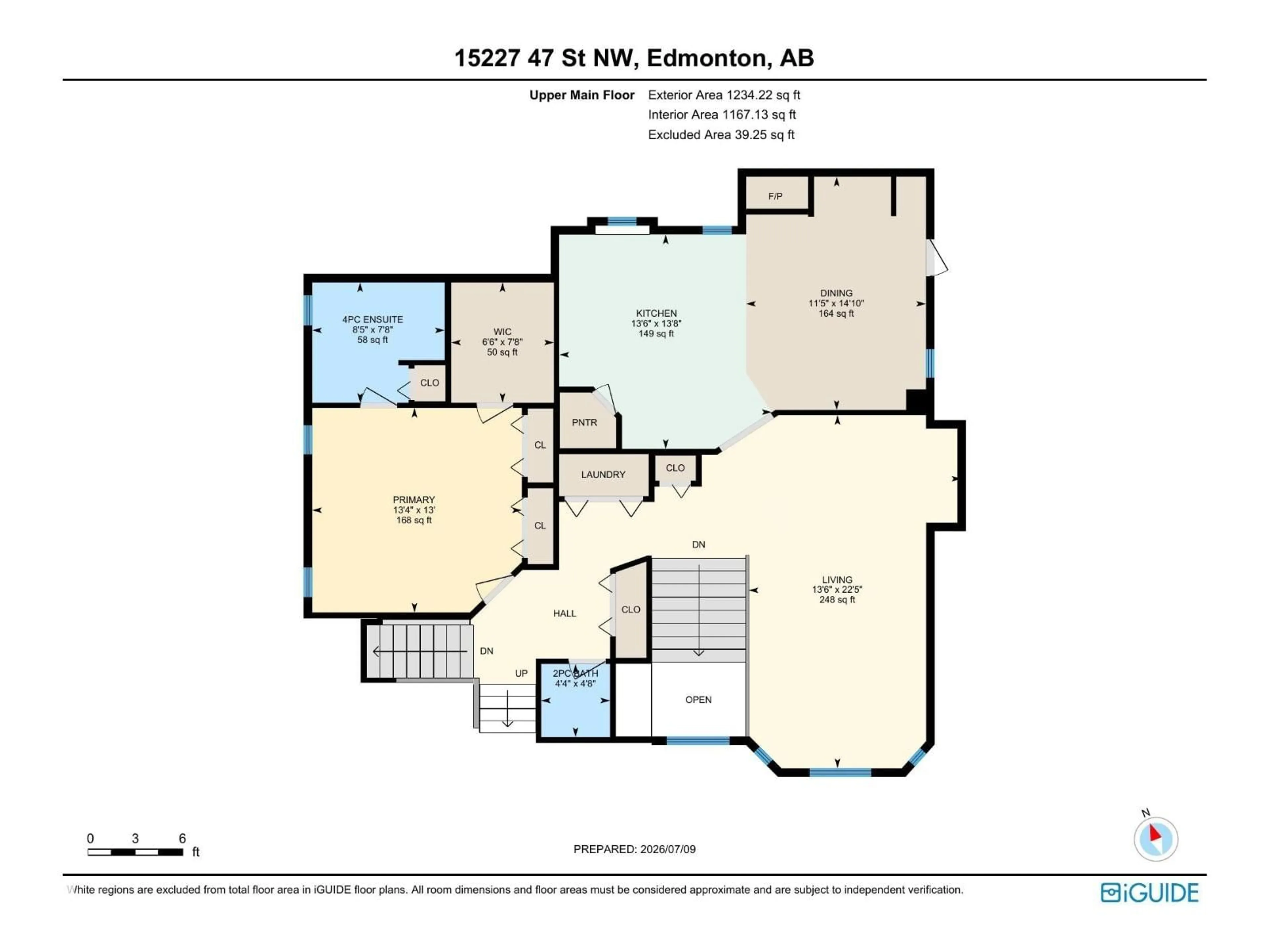 Floor plan for 15227 47 ST, Edmonton Alberta T5Y3B7