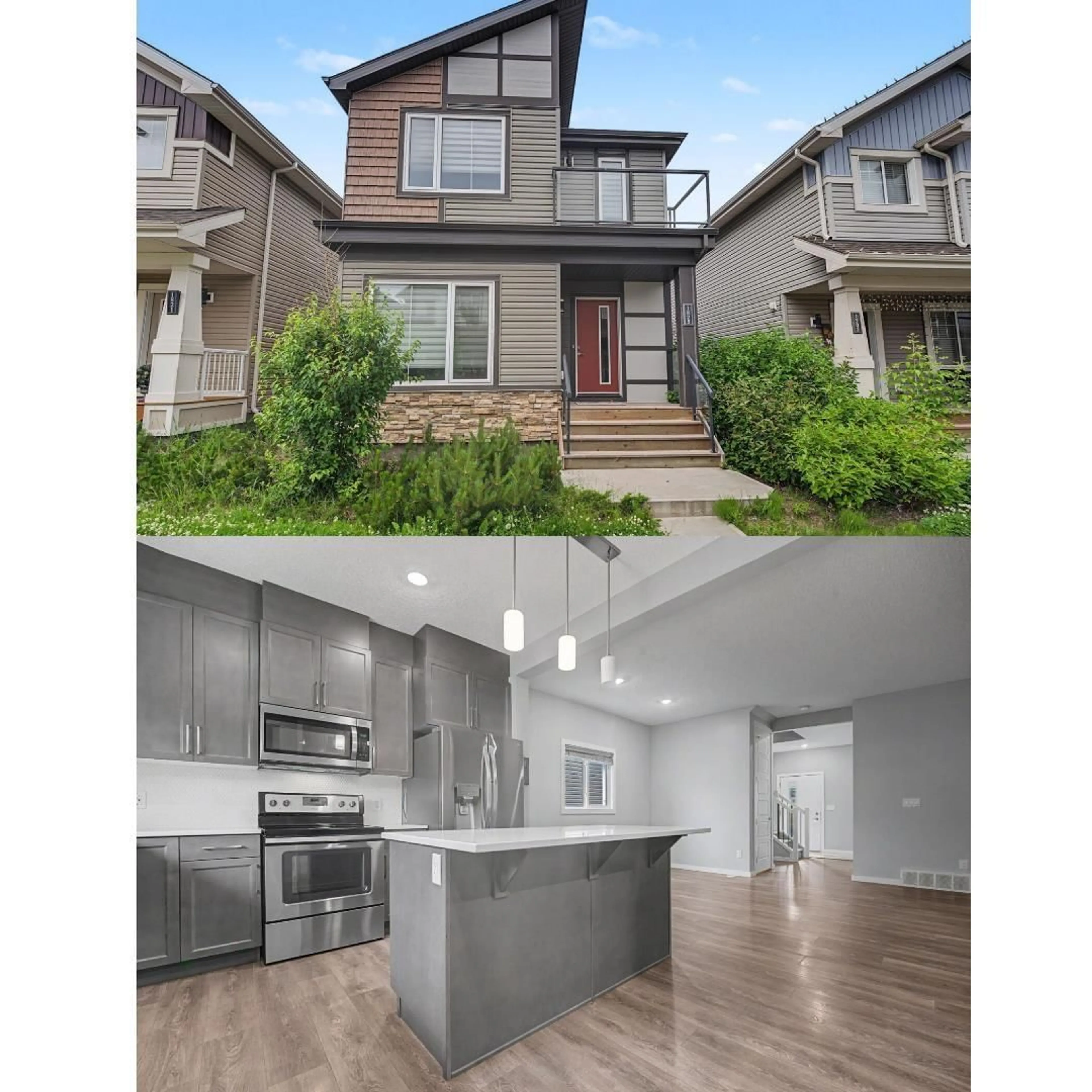 Open concept kitchen, wood/laminate floor for 1825 25A ST, Edmonton Alberta T6T2H7
