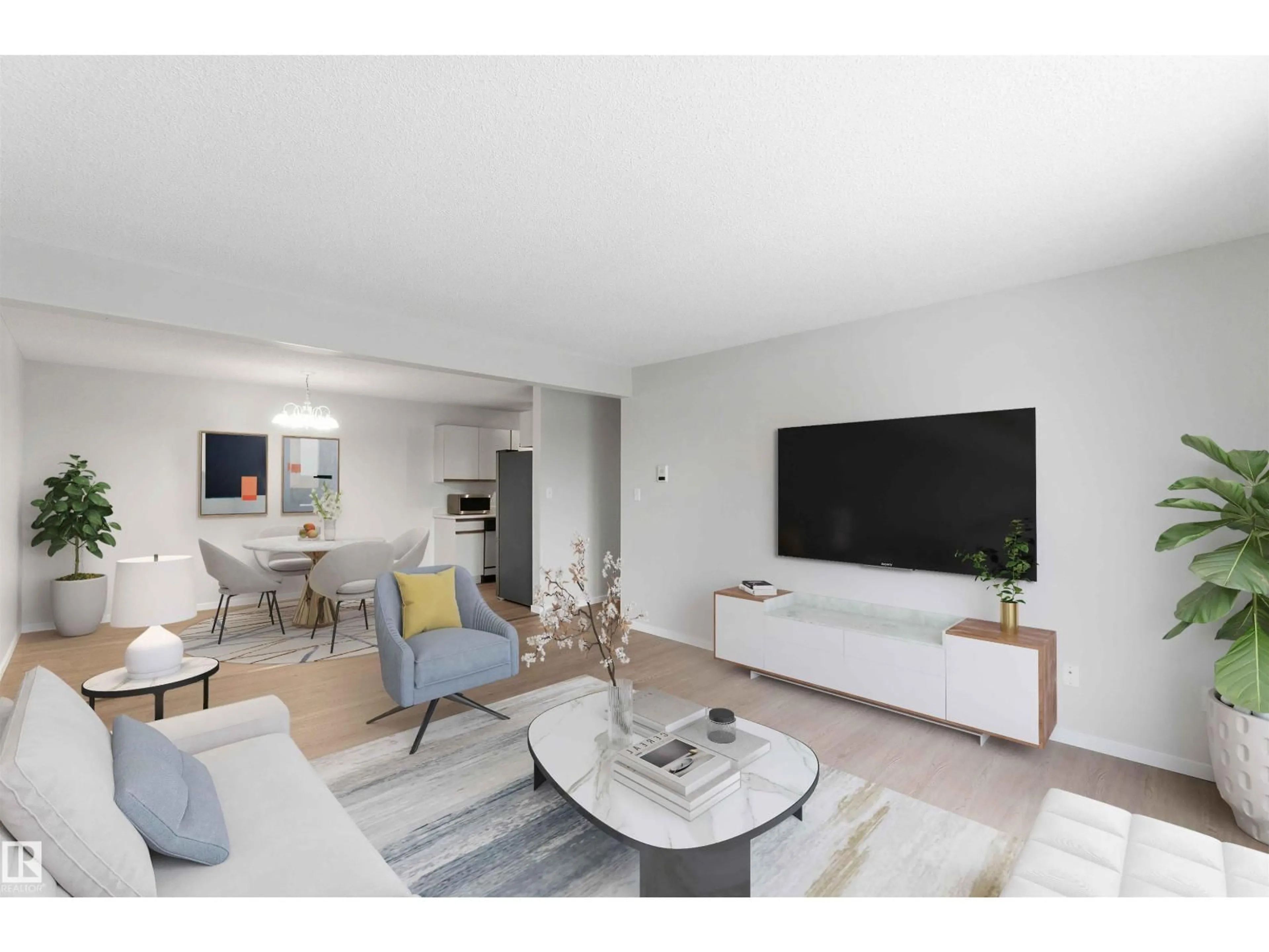 Living room with furniture, unknown for 304 - 4924 19 AV, Edmonton Alberta T6L4B5