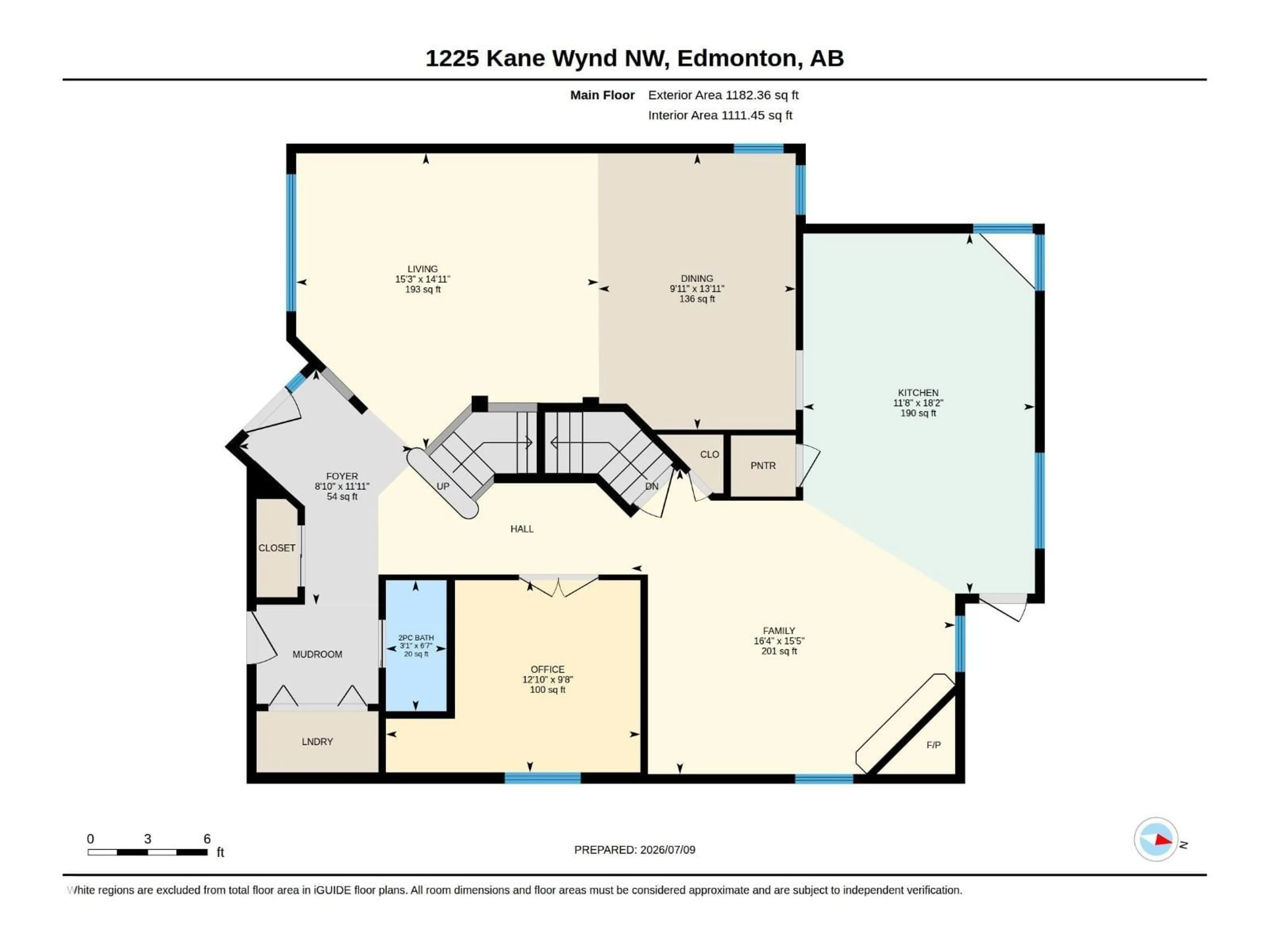 Floor plan for NW - 1225 KANE WD, Edmonton Alberta T6L6X7
