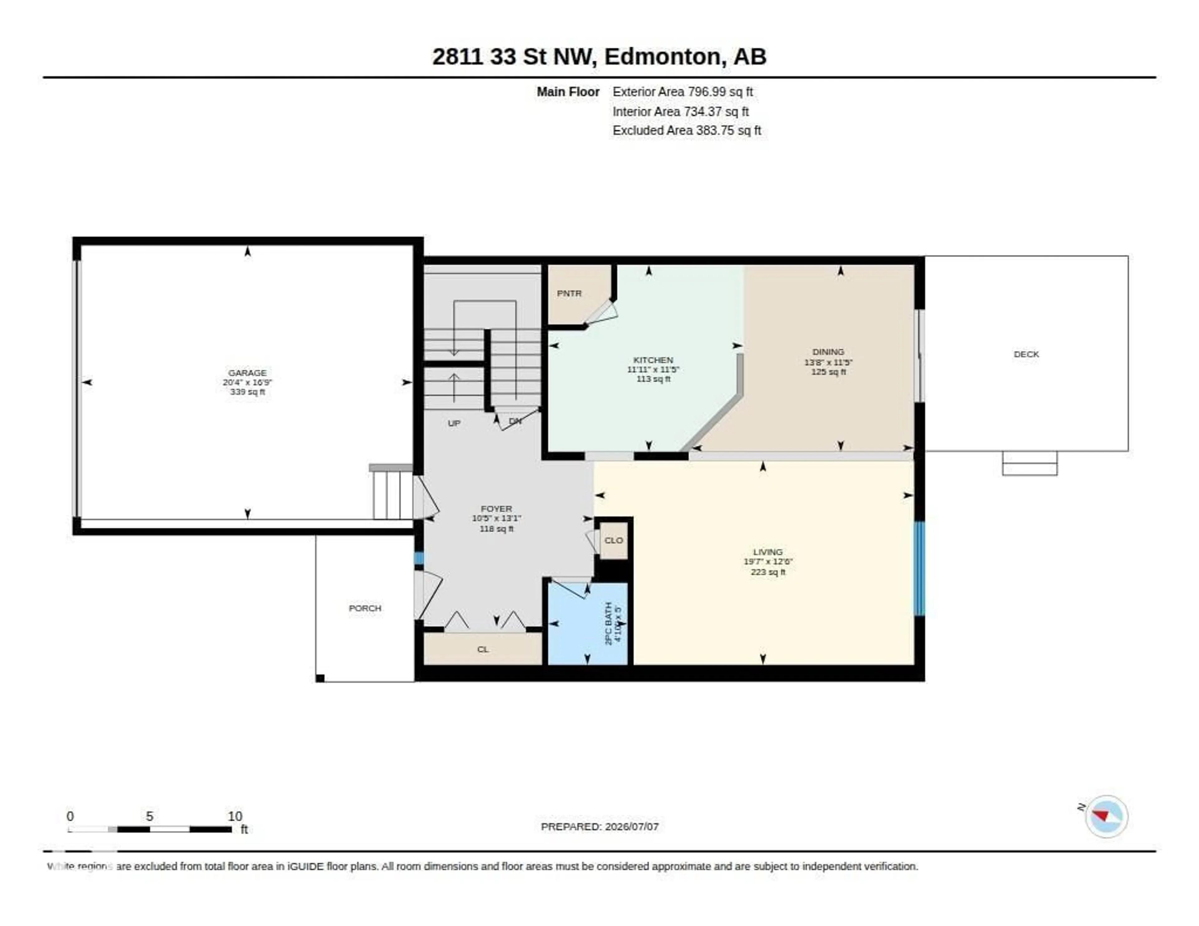 Floor plan for NW - 2811 33 ST, Edmonton Alberta T6T1P5