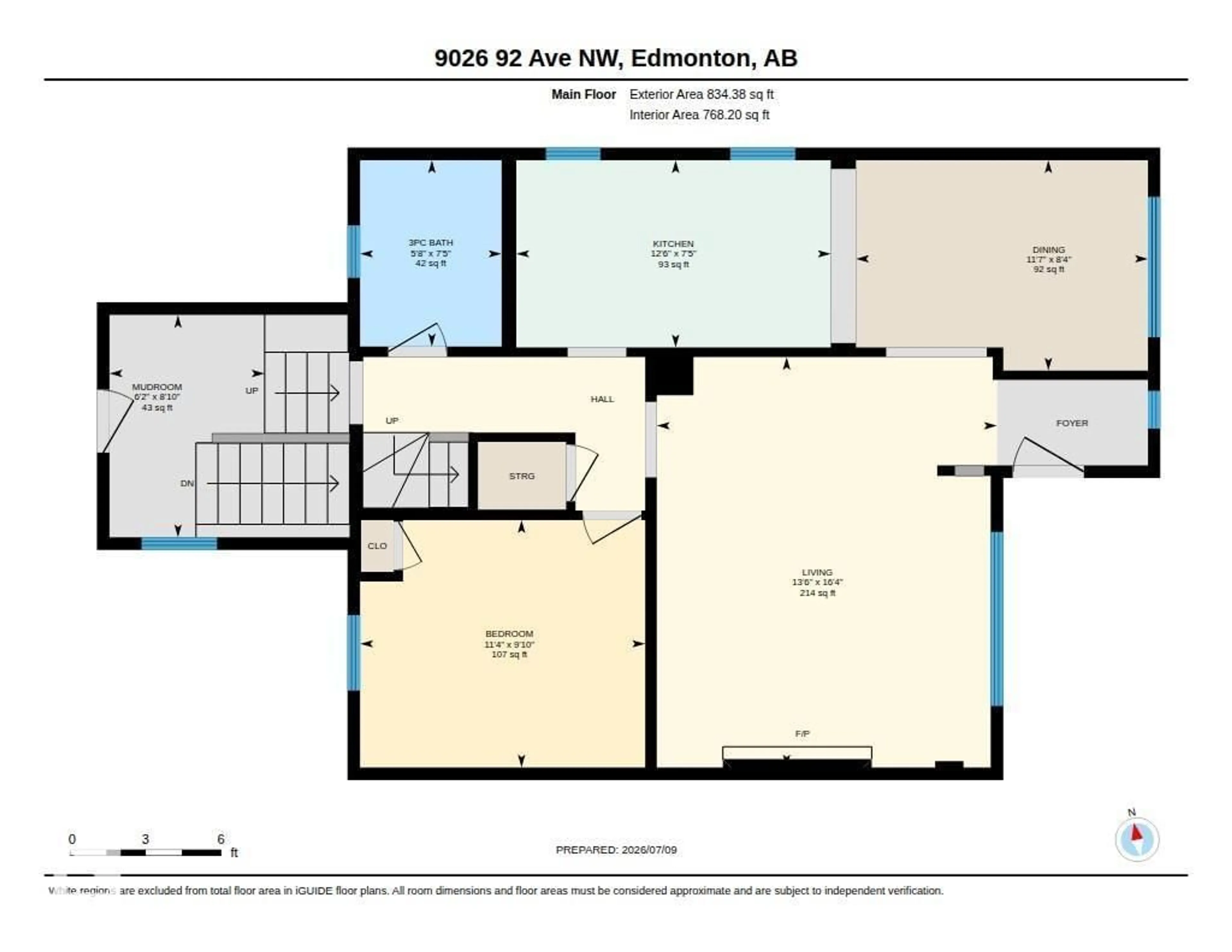 Floor plan for 9026 92 ST NW, Edmonton Alberta T6C3R2