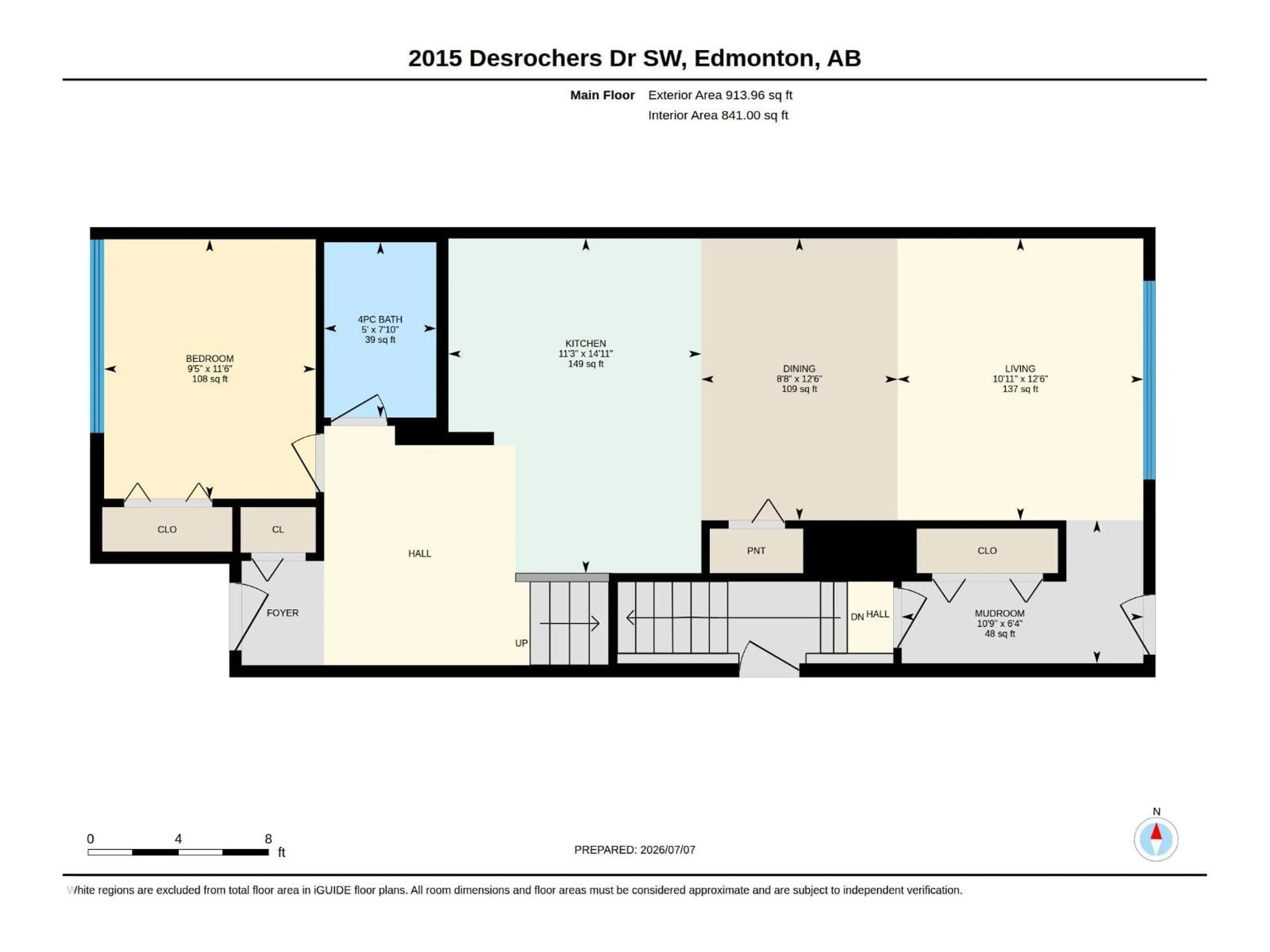 Floor plan for 2015 DESROCHERS DR, Edmonton Alberta T6W4Y9