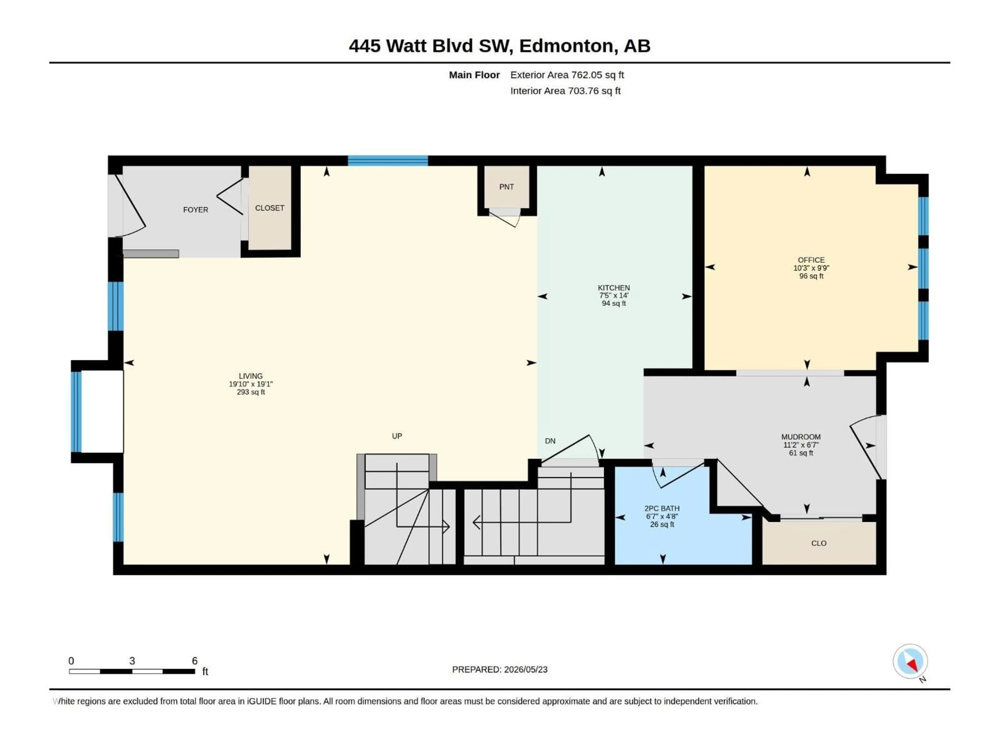 Floor plan for 445 WATT BV, Edmonton Alberta T6X1P9