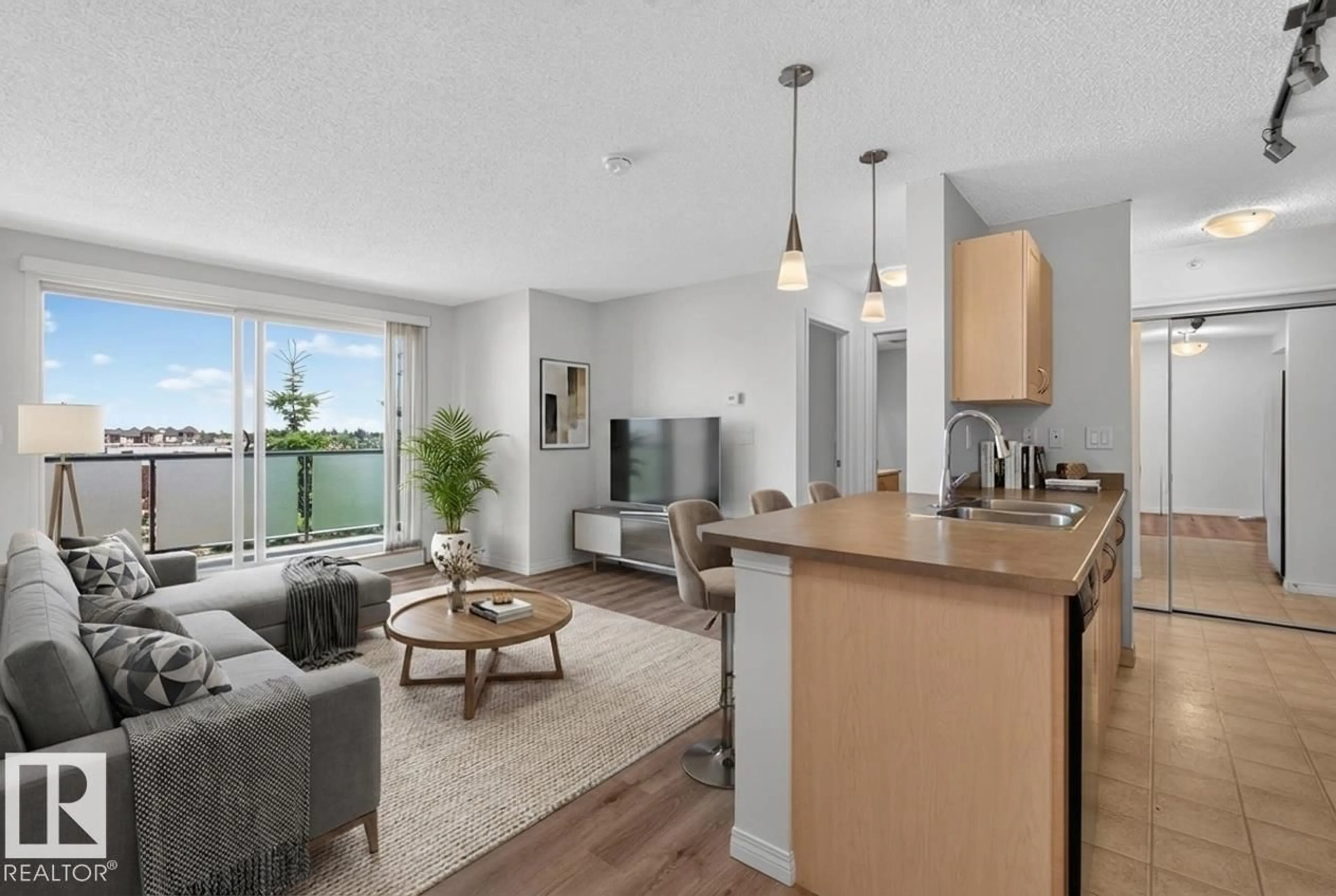 Living room with furniture, unknown for #405 - 13907 136 ST, Edmonton Alberta T6V1Y5
