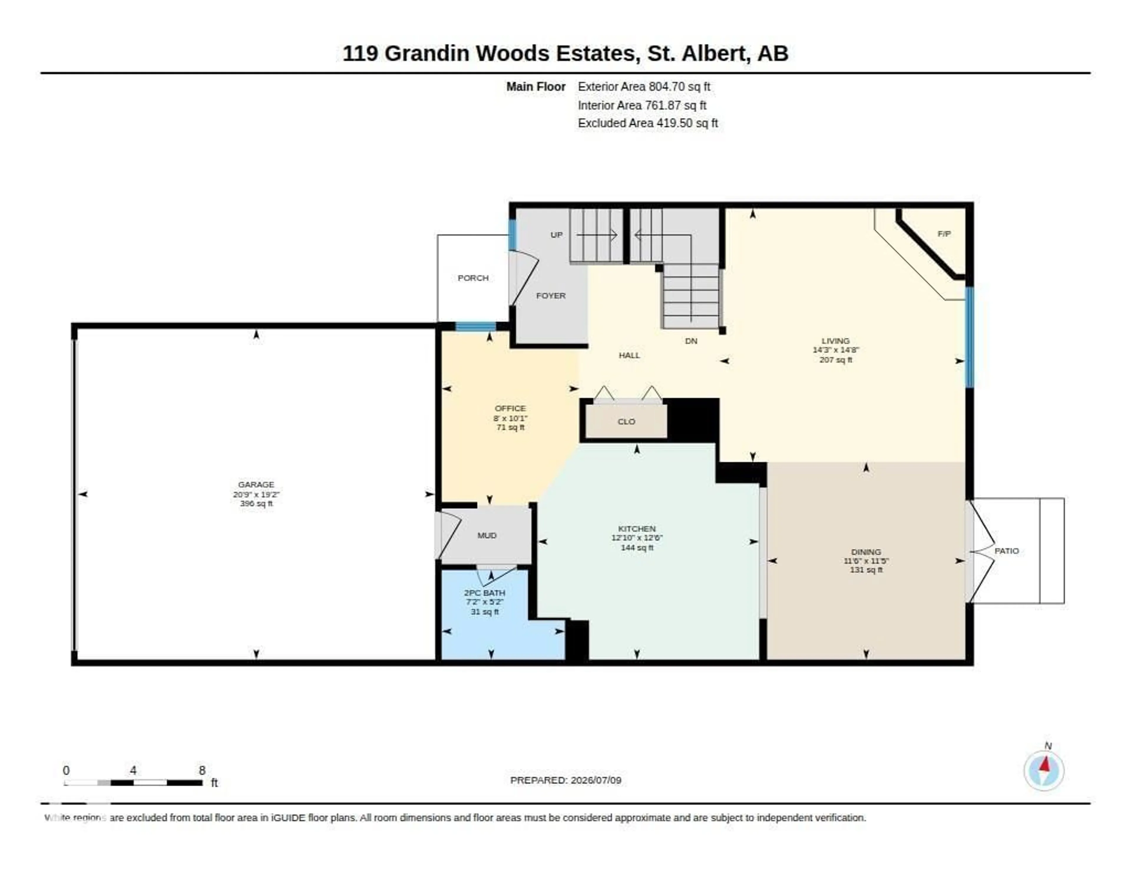 Floor plan for 119 GRANDIN WOODS ES, St. Albert Alberta T8N2Y4