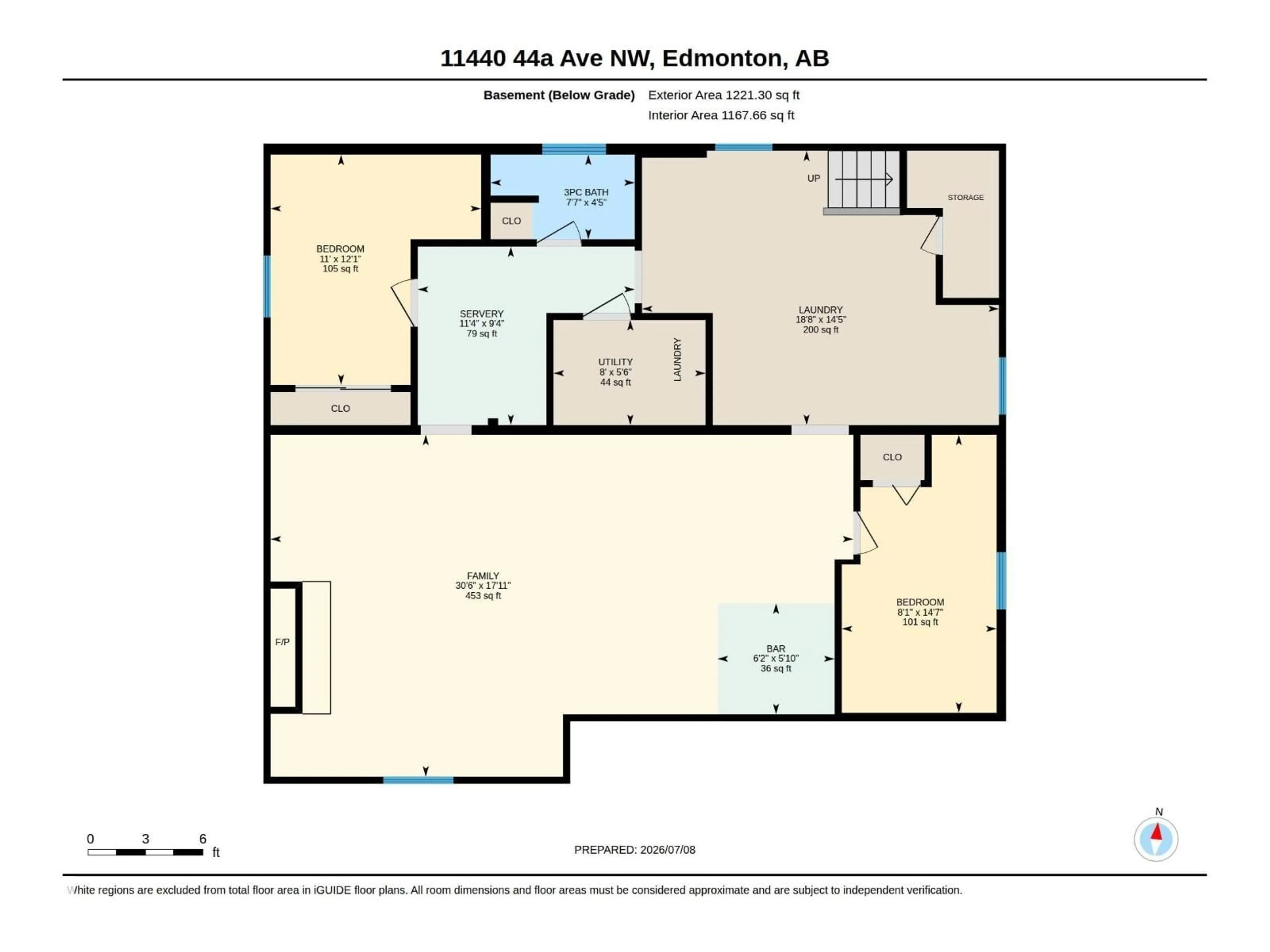Floor plan for 11440 44A AV, Edmonton Alberta T6J0Z9