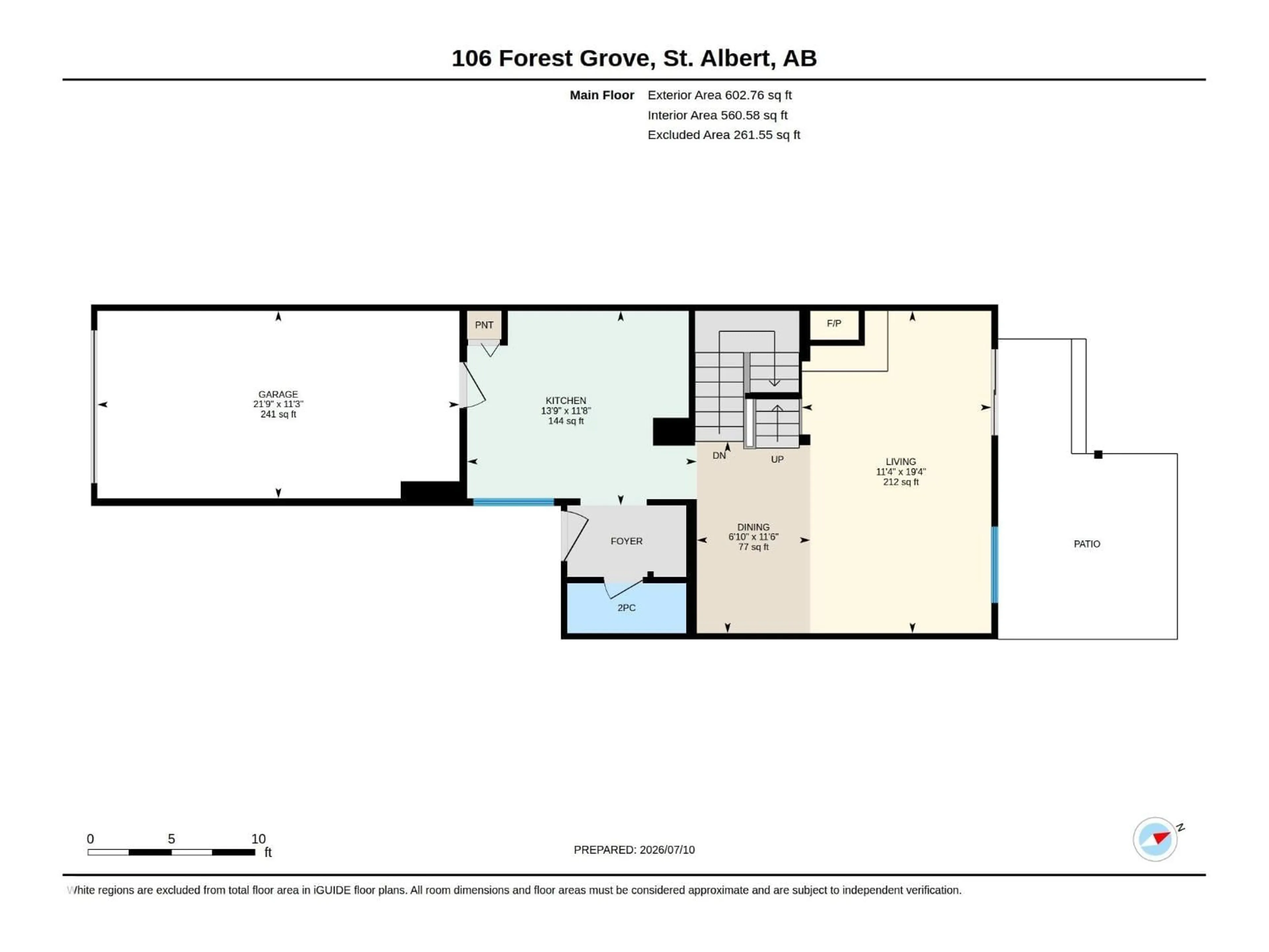 Floor plan for 106 FOREST GV, St. Albert Alberta T8N3K6