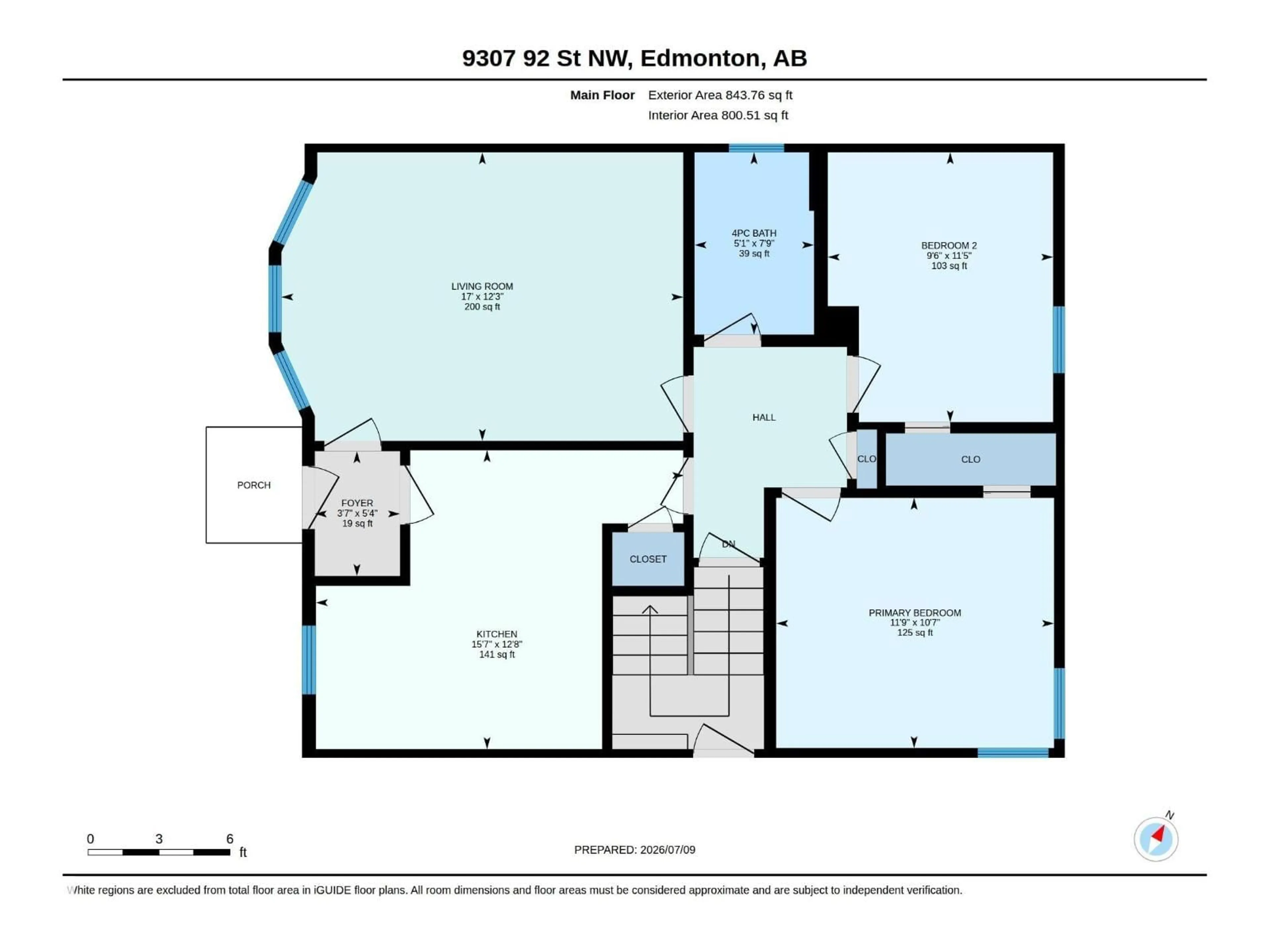 Floor plan for 9307 92 ST, Edmonton Alberta T6C3R7