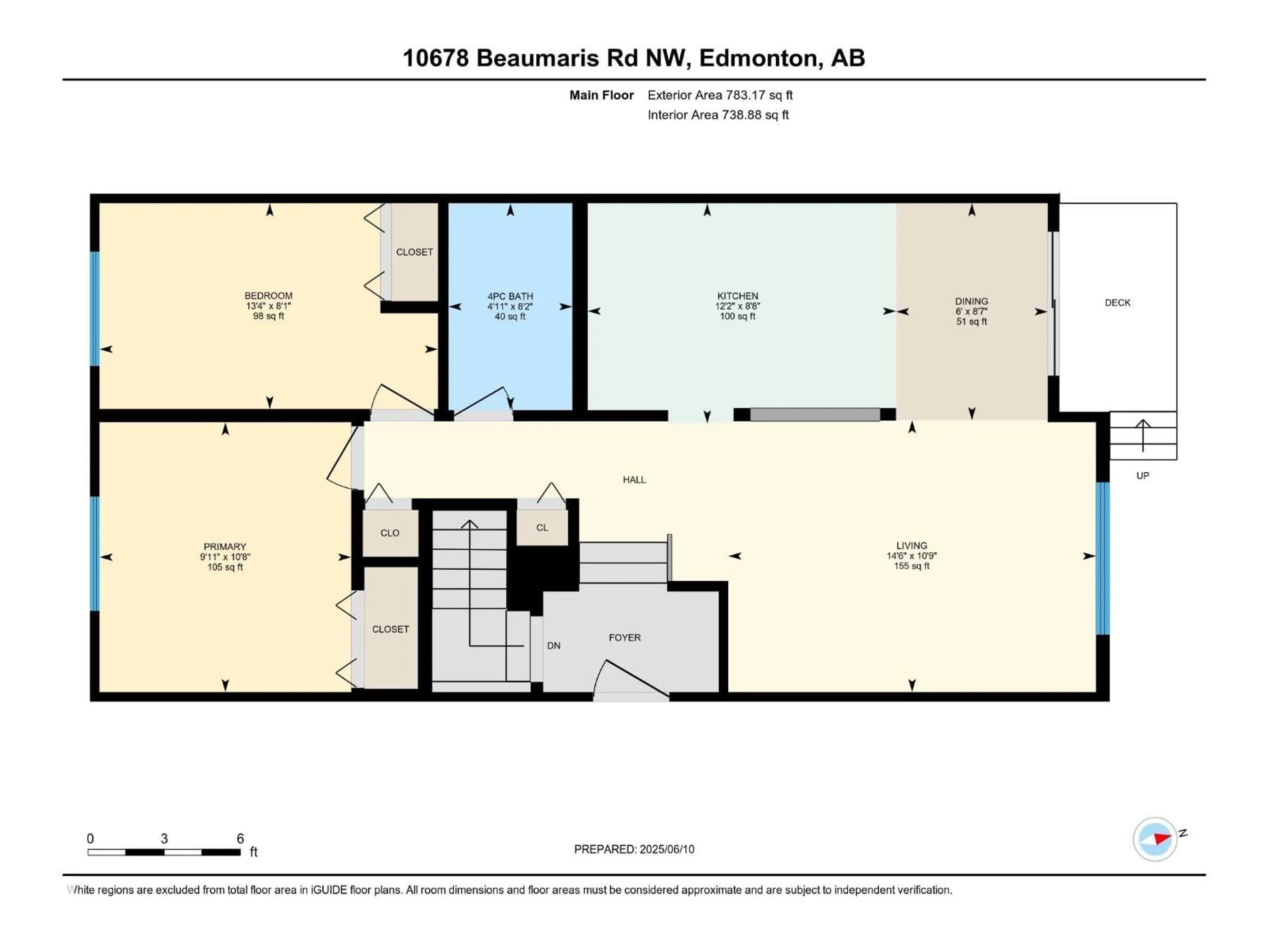 Floor plan for 10678 BEAUMARIS RD, Edmonton Alberta T5X3N4