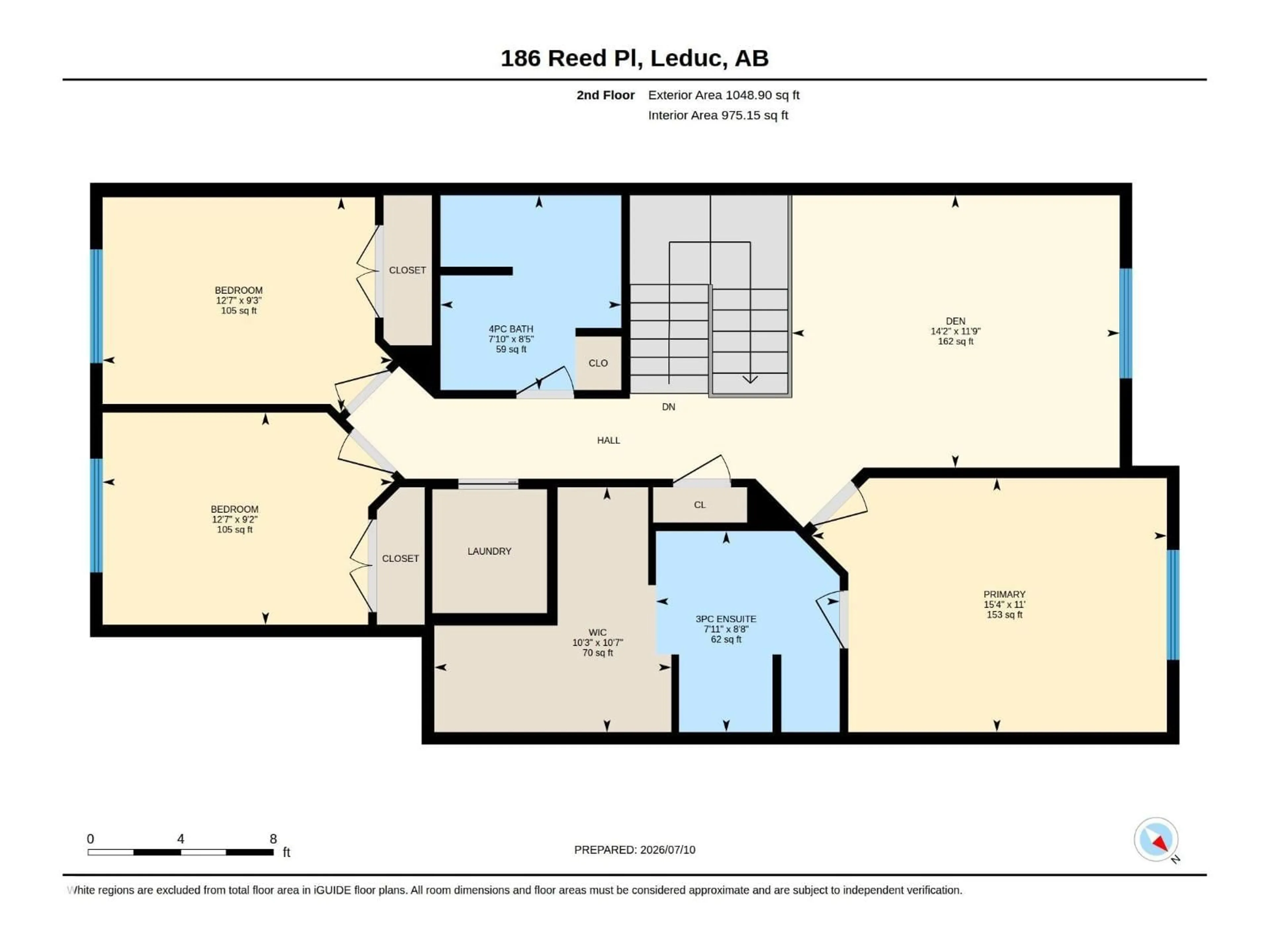 Floor plan for 186 REED PL, Leduc Alberta T9E0S6