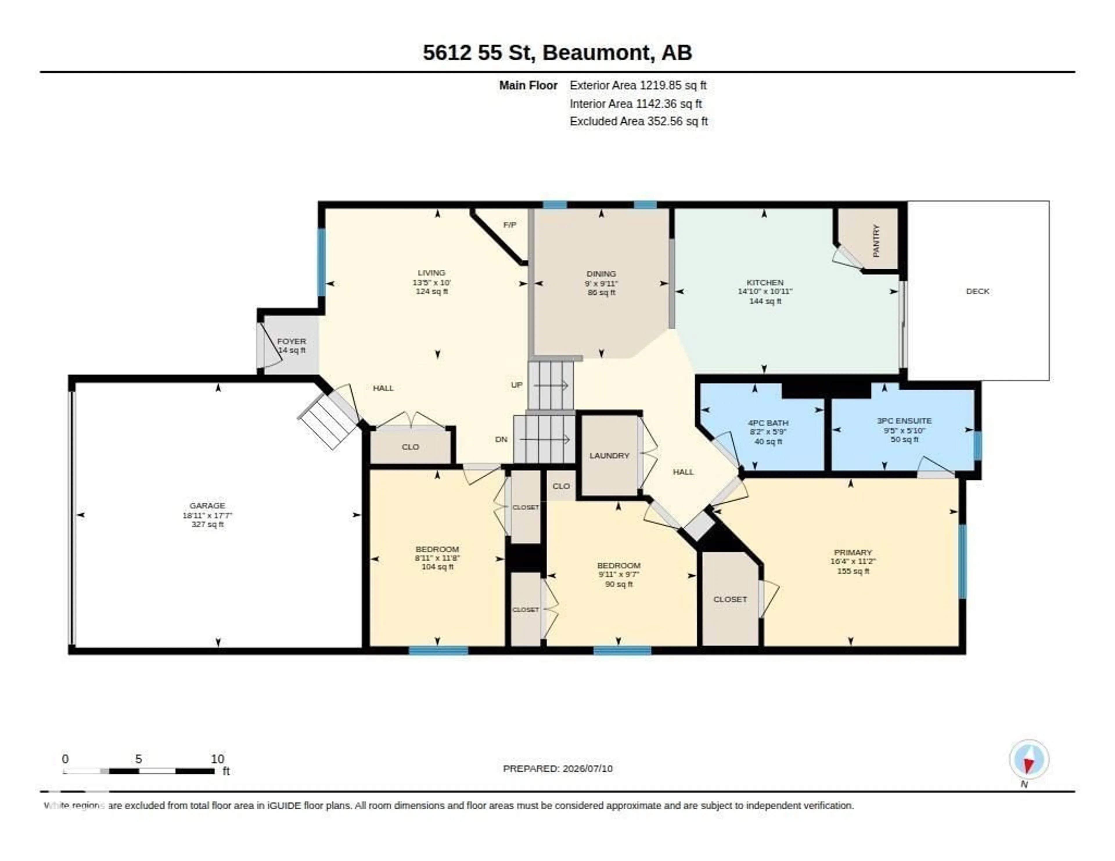 Floor plan for 5612 55 ST, Beaumont Alberta T4X1L7