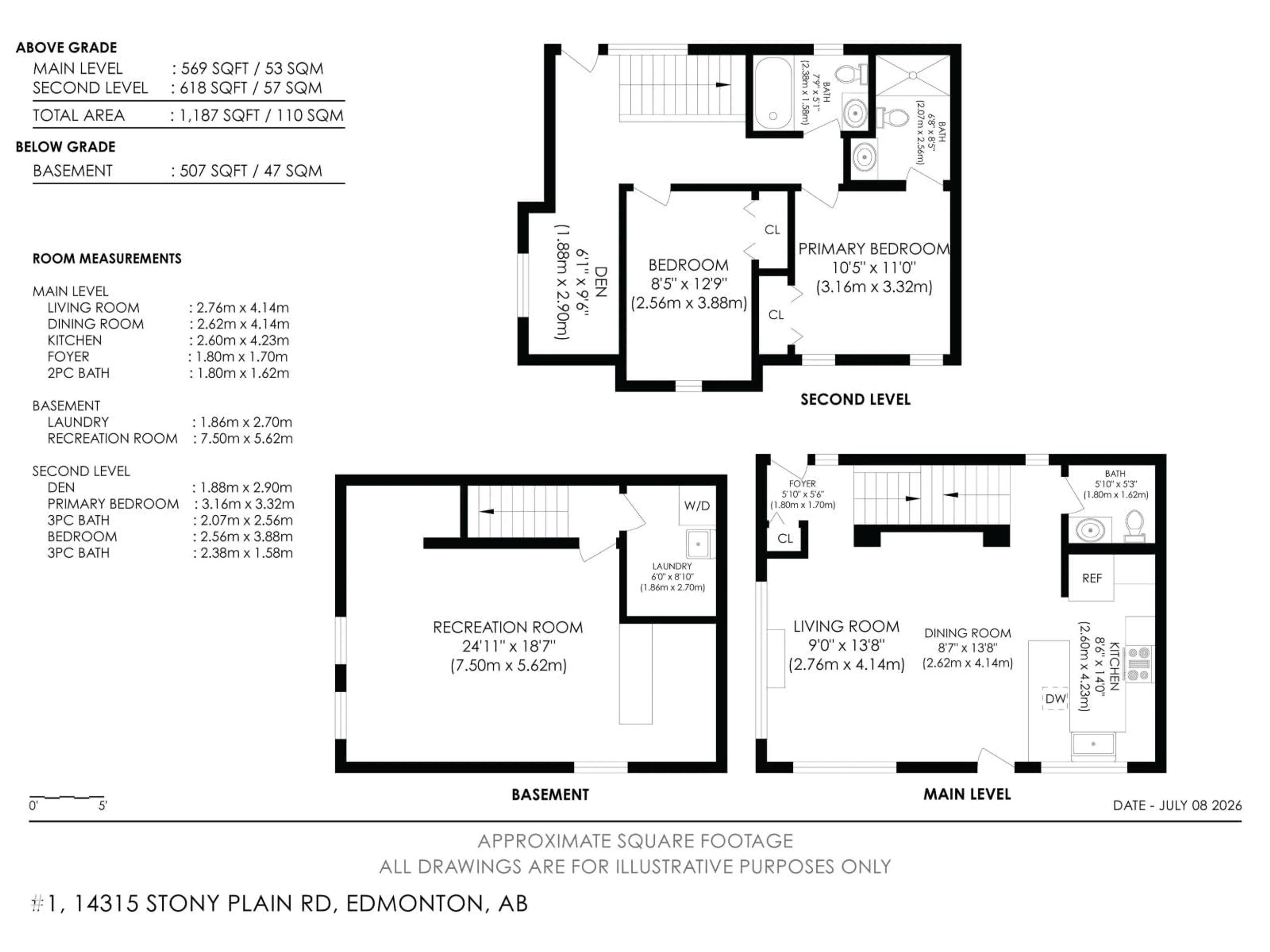 Floor plan for 14315 STONY PLAIN NW, Edmonton Alberta T5N3R6