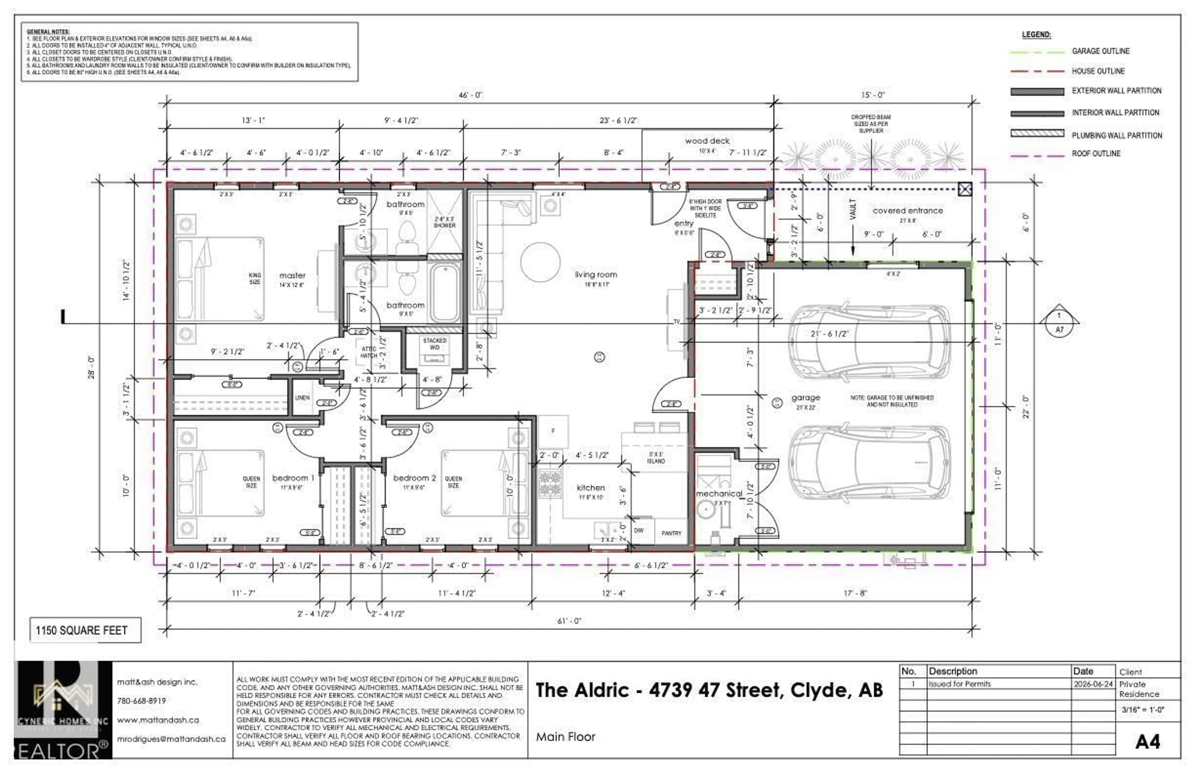 Floor plan for 4739 47 ST, Clyde Alberta T0G0P0
