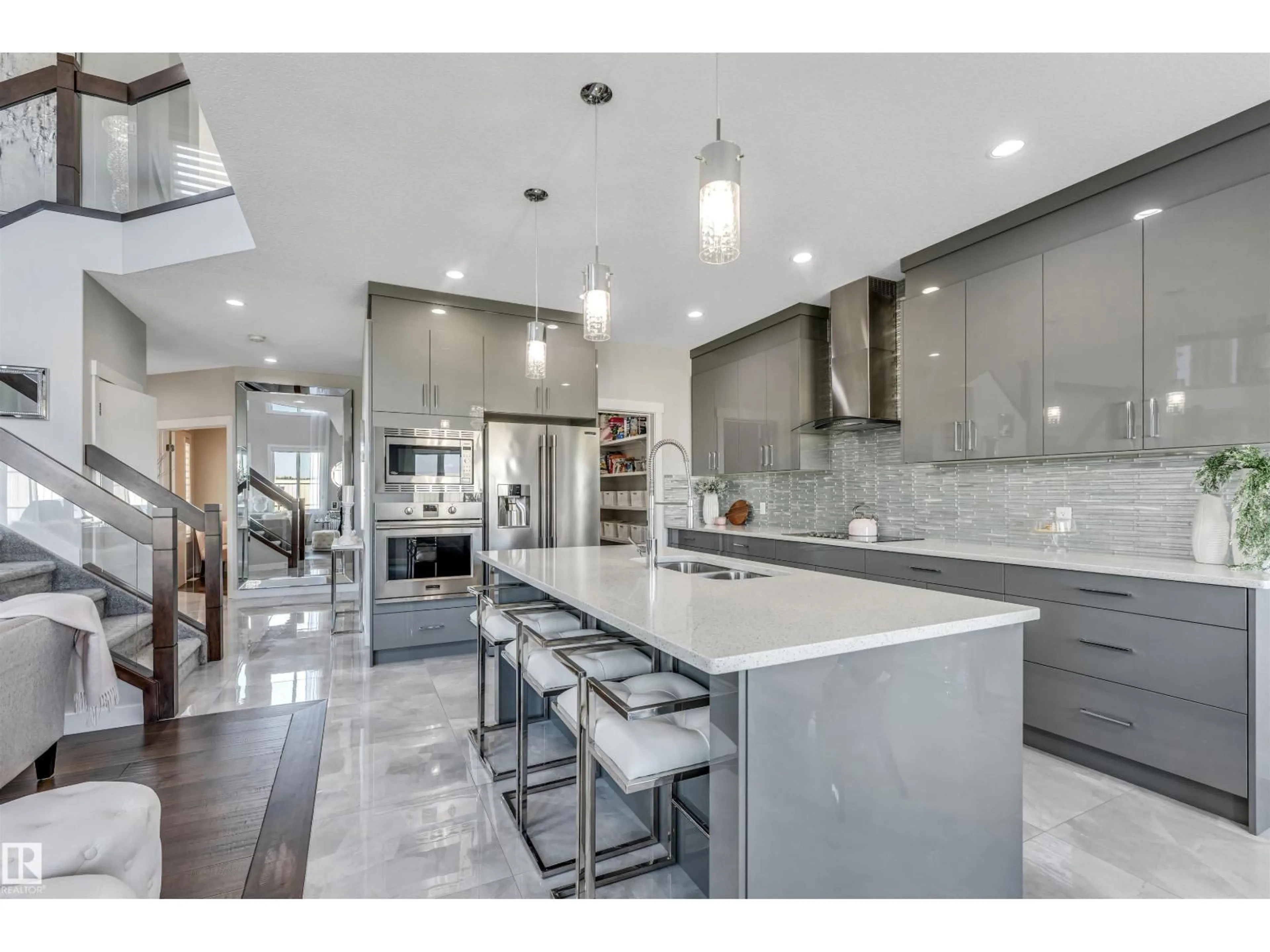 Open concept kitchen, ceramic/tile floor for 4705 35 ST, Beaumont Alberta T4X2Y4