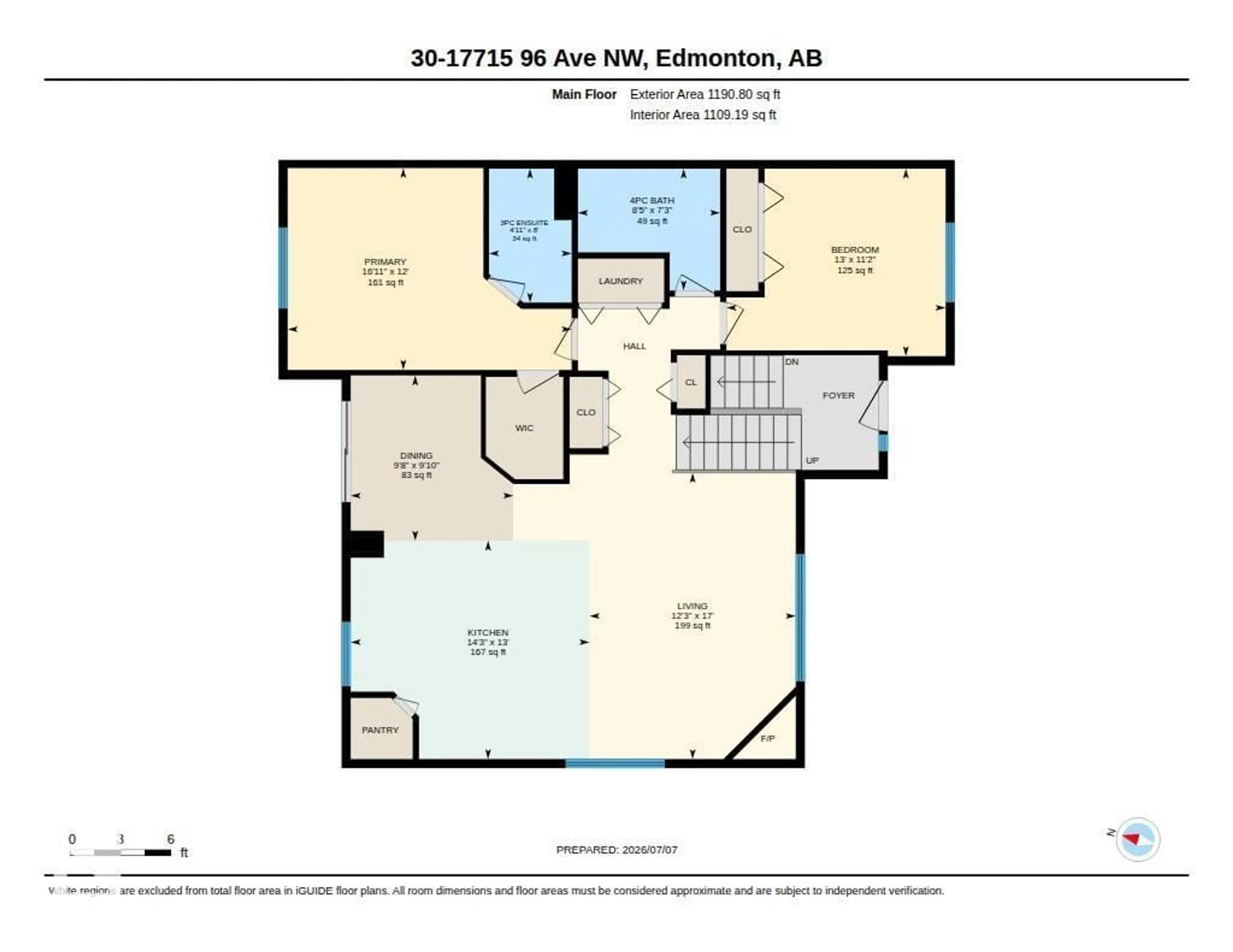 Floor plan for 30 17715 96 AV NW, Edmonton Alberta T5T6W9