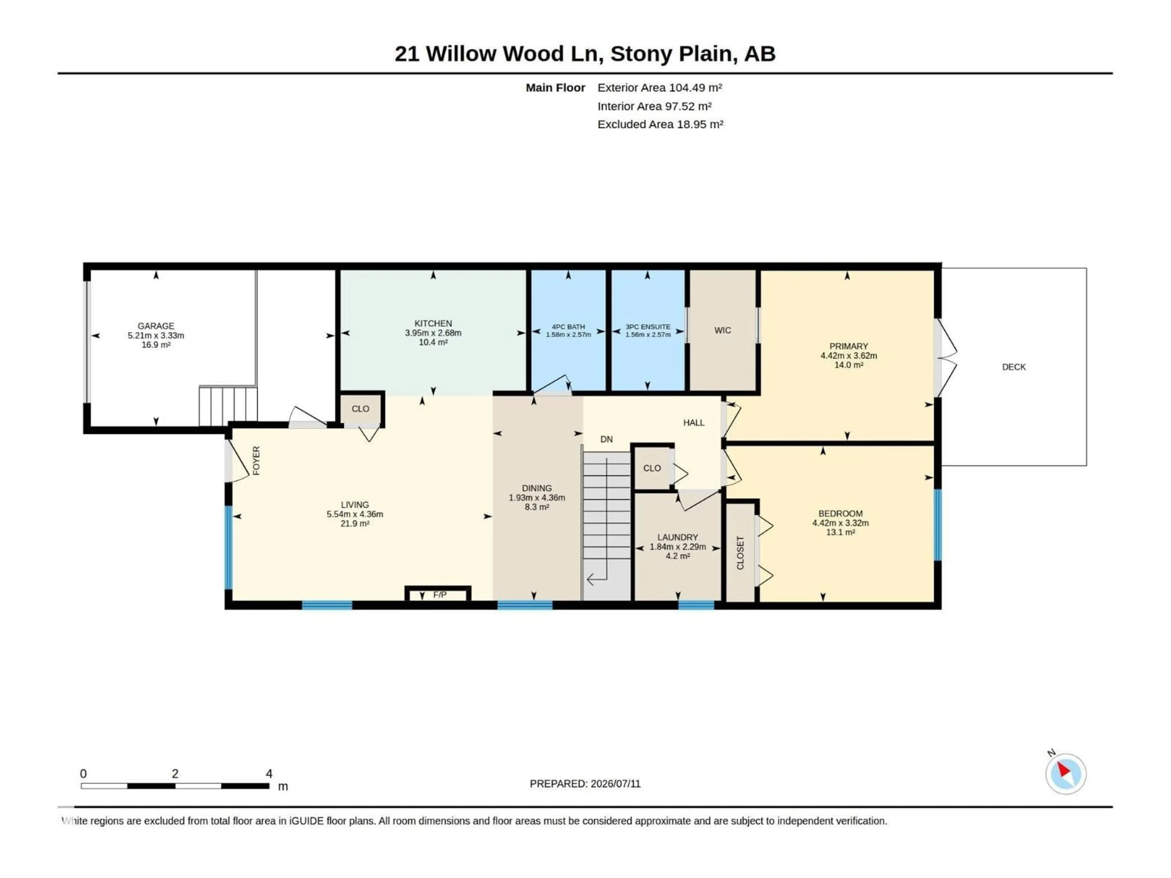 Floor plan for 21 WILLOW WOOD CO, Stony Plain Alberta T7Z0E4