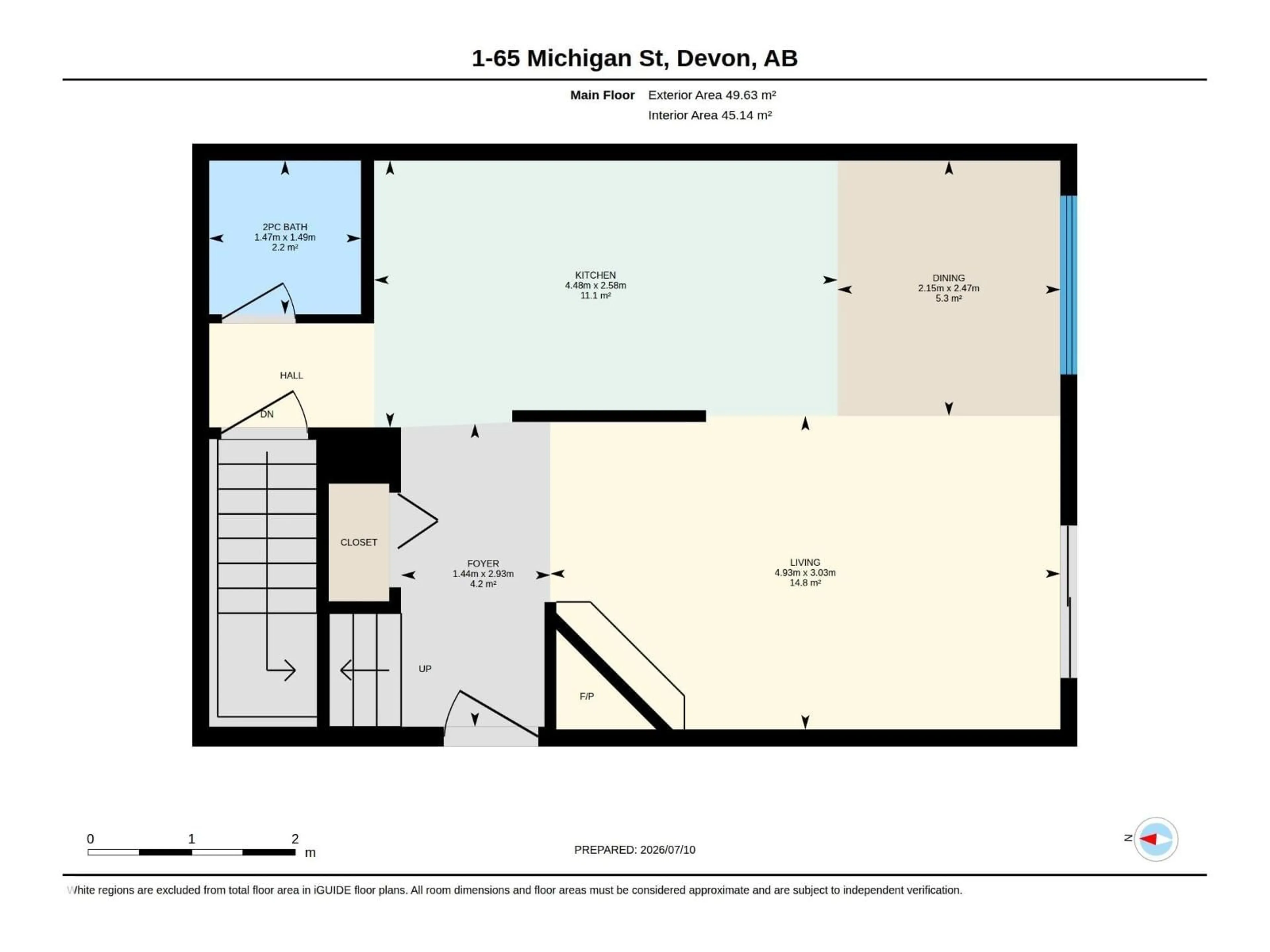 Floor plan for 61 - 2 MICHIGAN ST, Devon Alberta T9G1H7