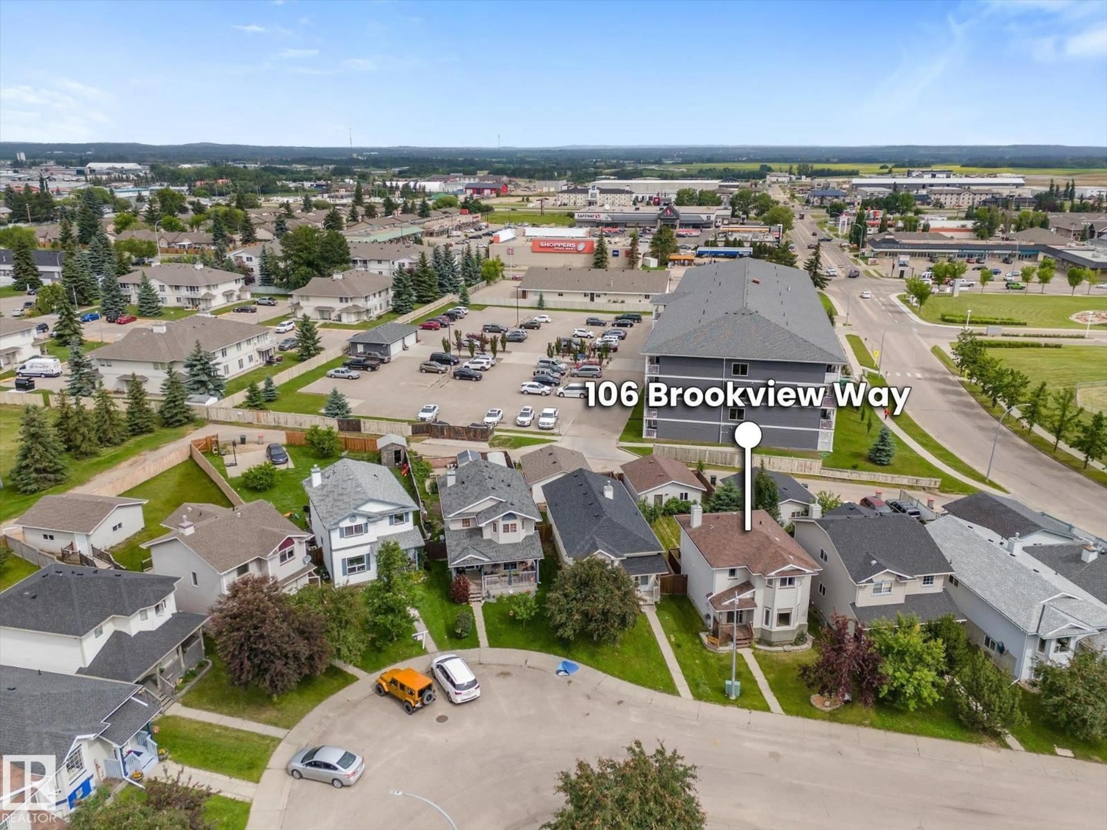 A pic from outside/outdoor area/front of a property/back of a property/a pic from drone, unknown for 106 BROOKVIEW WY, Stony Plain Alberta T7Z2X6
