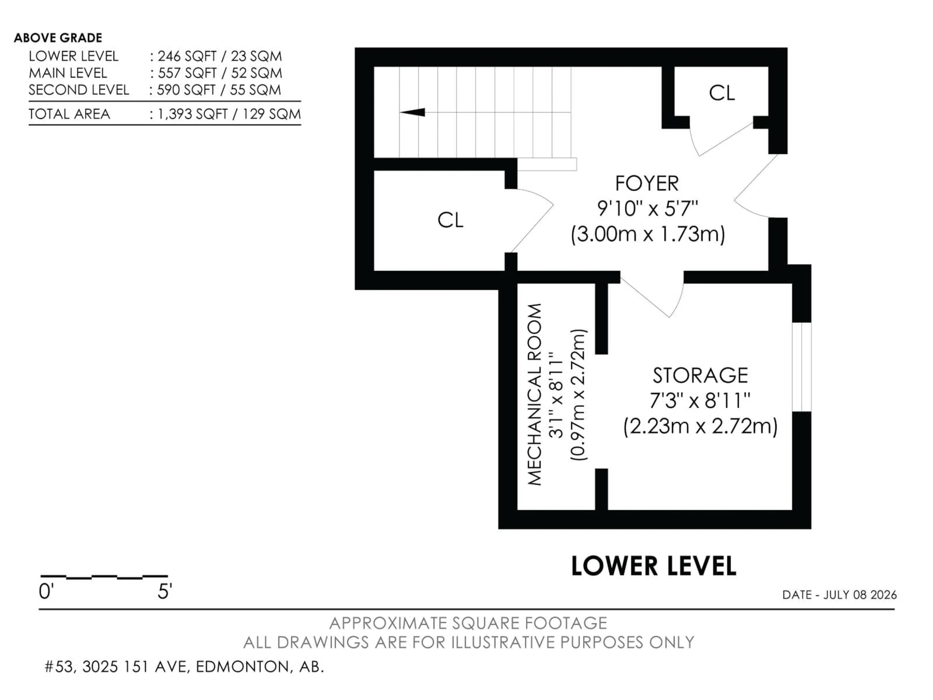 Floor plan for 53 - 3025 151 AV, Edmonton Alberta T5Y3W4