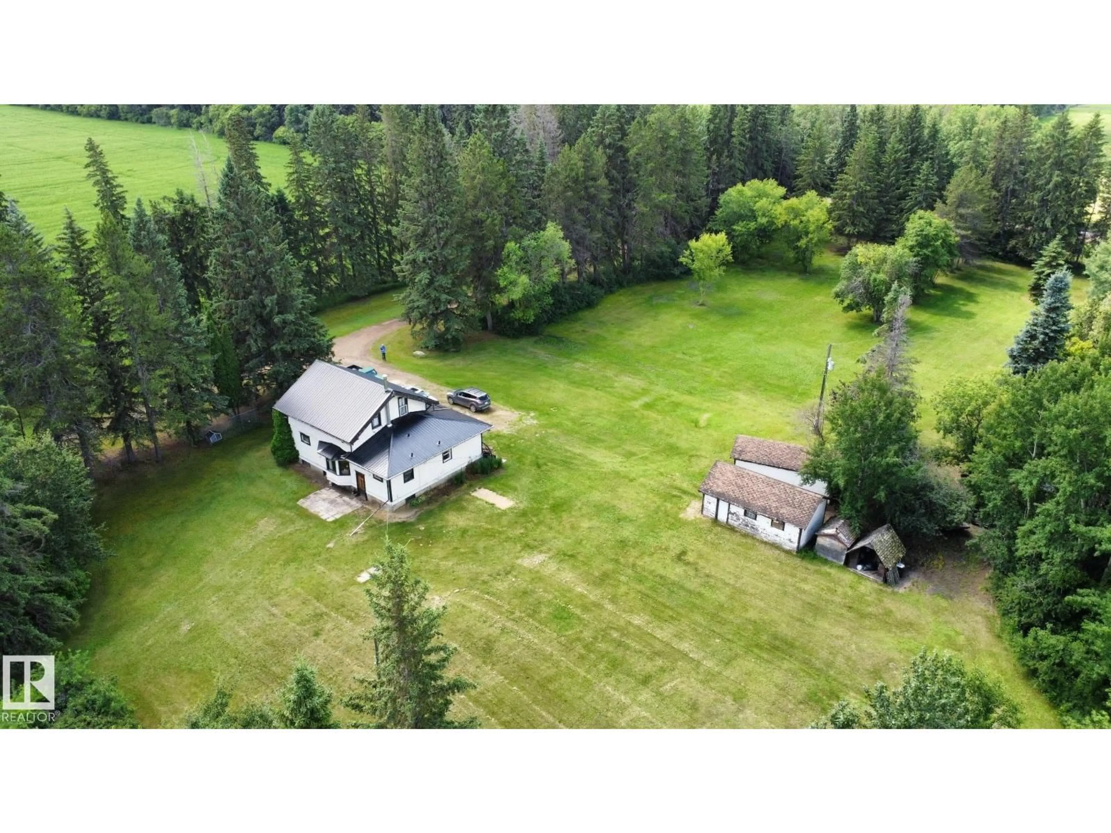 A pic from outside/outdoor area/front of a property/back of a property/a pic from drone, unknown for 60417 RR 10, Rural Westlock County Alberta T7P2N9