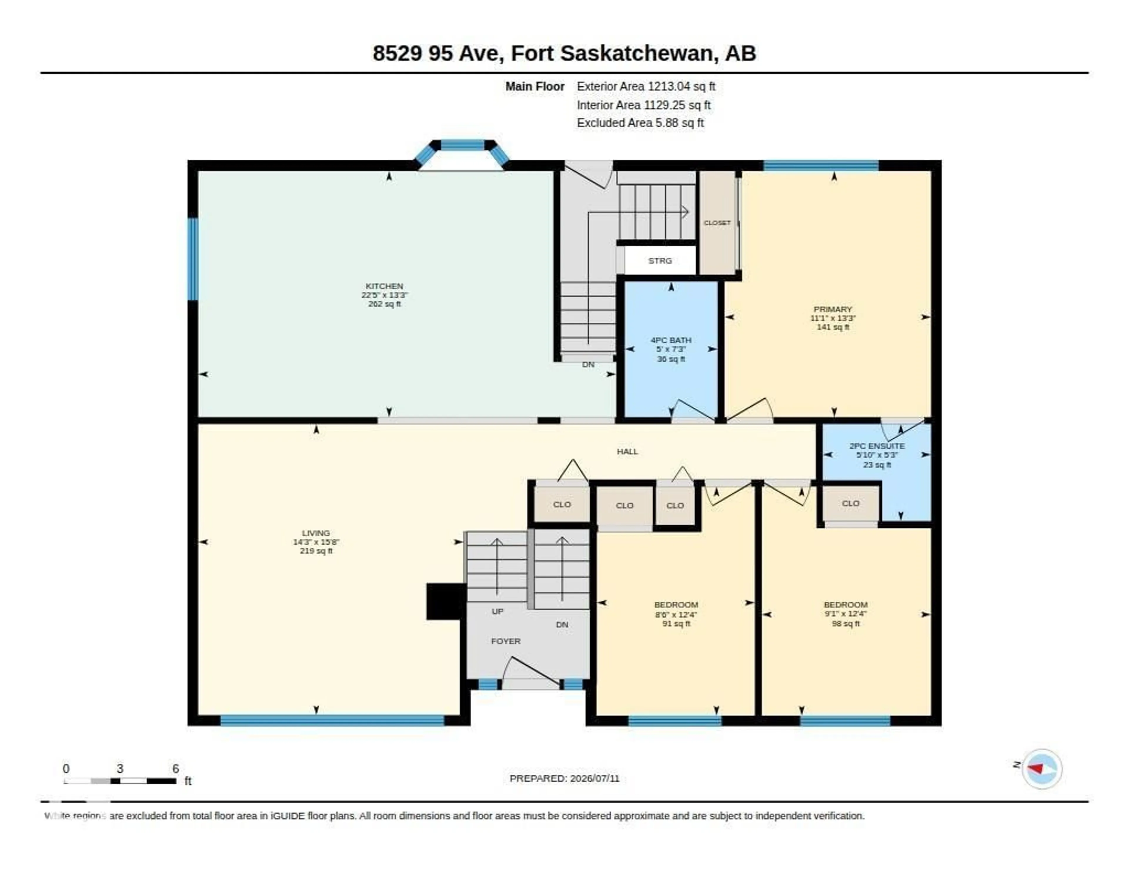Floor plan for 8529 95 AV, Fort Saskatchewan Alberta T8L2R8
