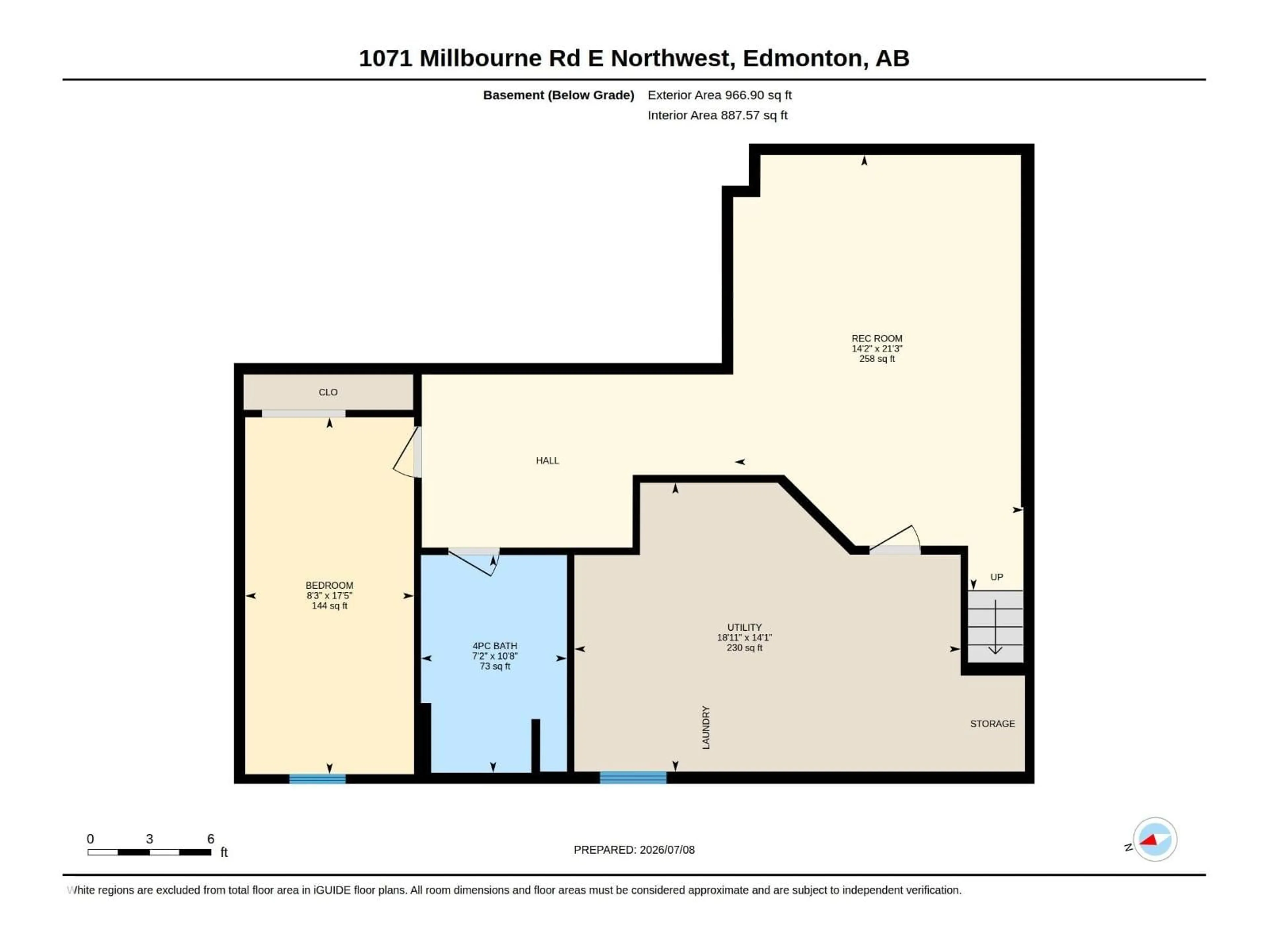 Floor plan for 1071 MILLBOURNE RD, Edmonton Alberta T6K0T3
