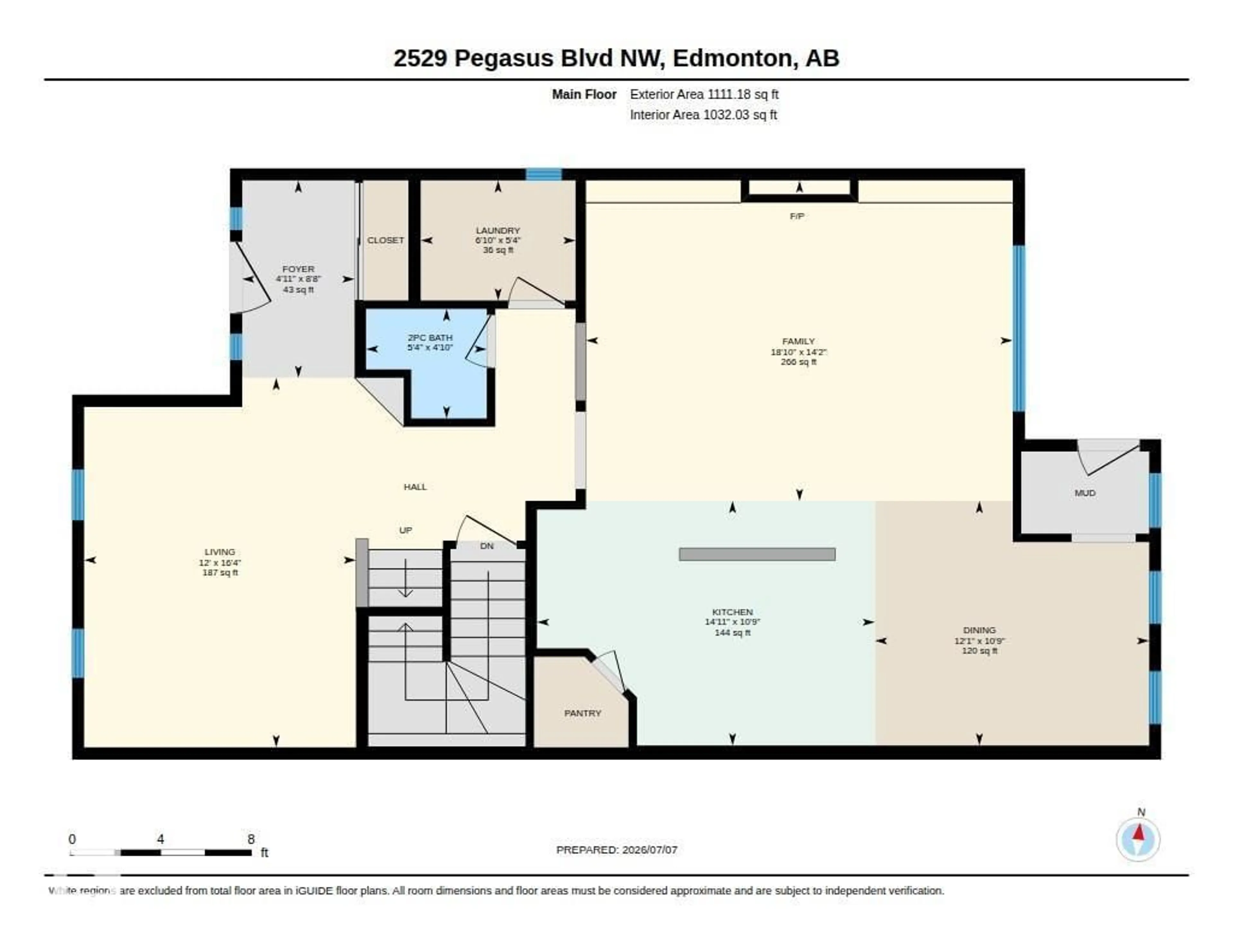 Floor plan for 2529 PEGASUS BV, Edmonton Alberta T5E6K8
