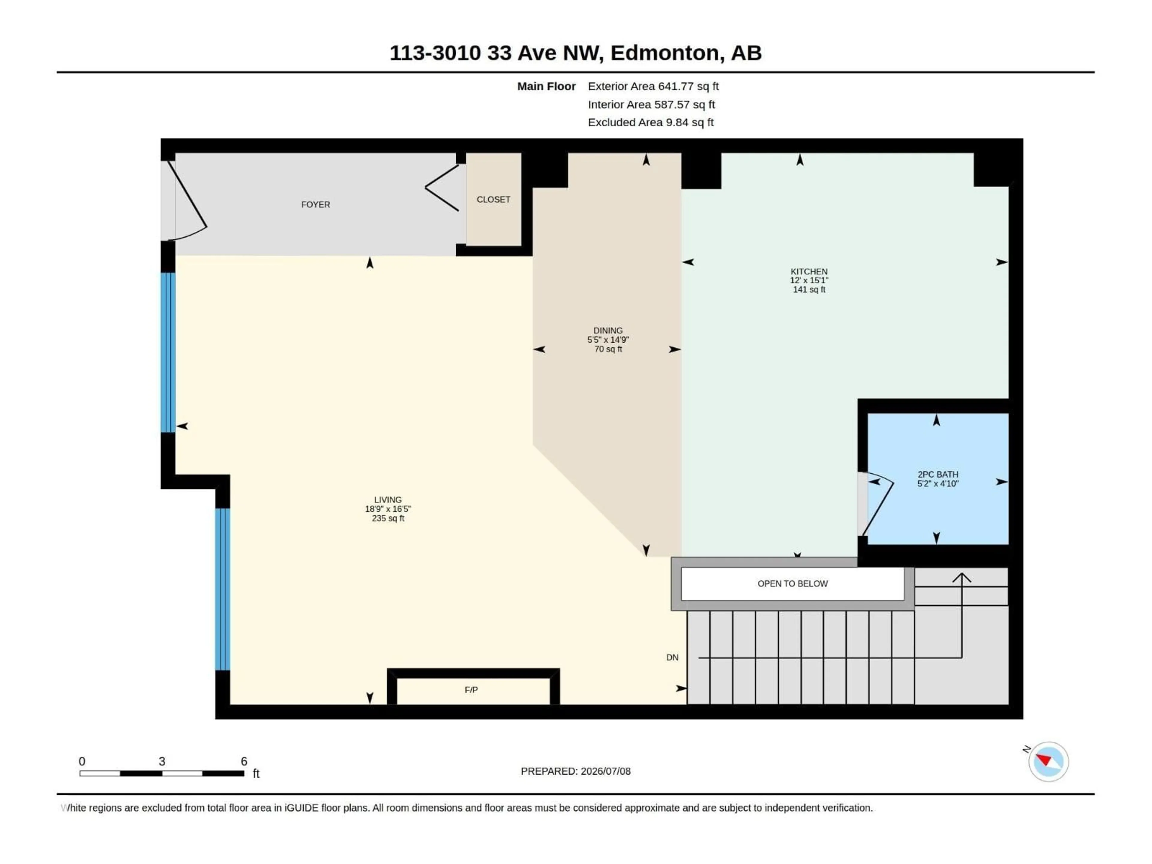 Floor plan for #113 - 3010 33 AV, Edmonton Alberta T6T0C3