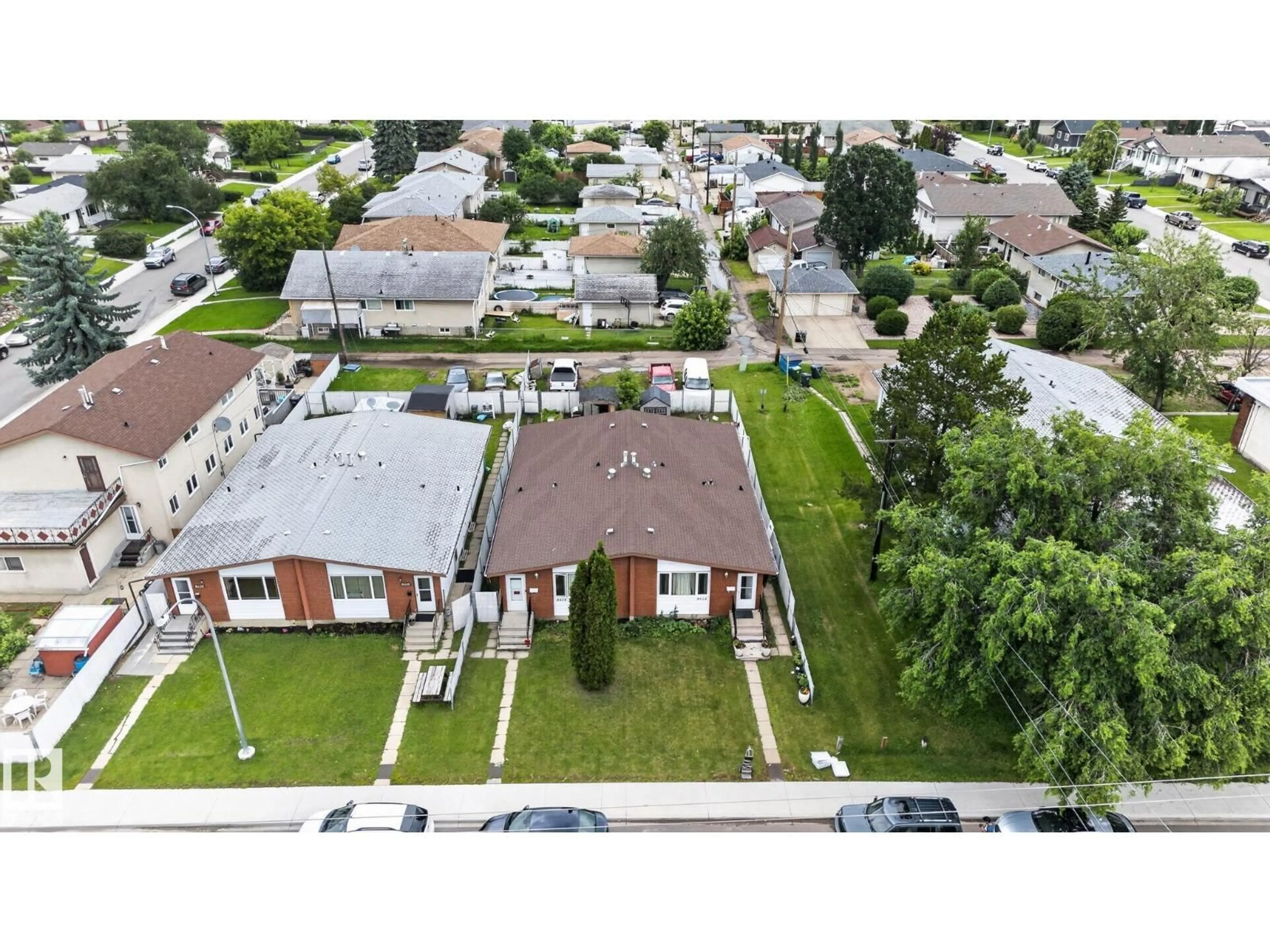 A pic from outside/outdoor area/front of a property/back of a property/a pic from drone, city buildings view from balcony for NW - 8614 and 8616 128 AV, Edmonton Alberta T5E0G2