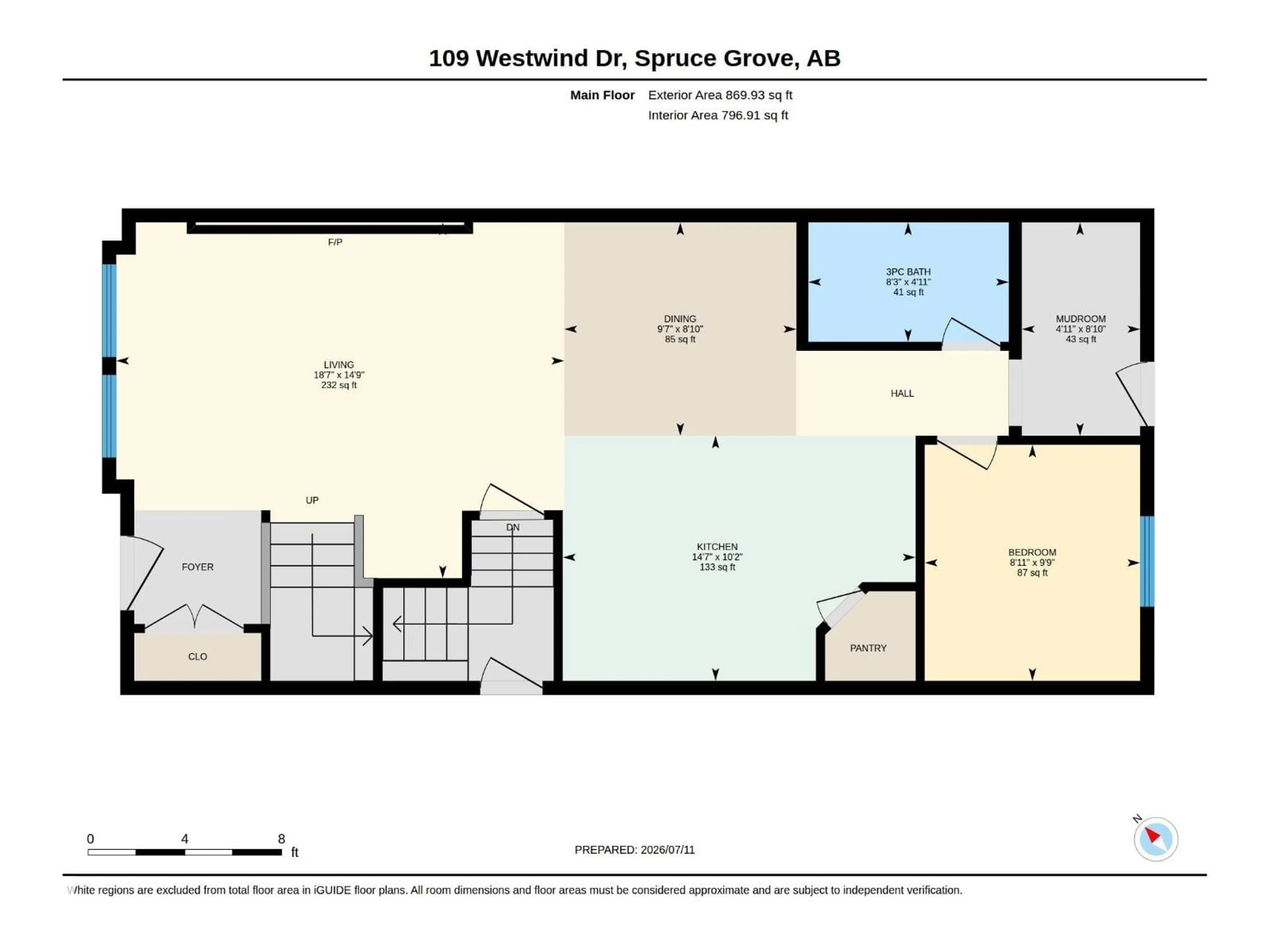 Floor plan for 109 WESTWIND DR, Spruce Grove Alberta T7X4C6