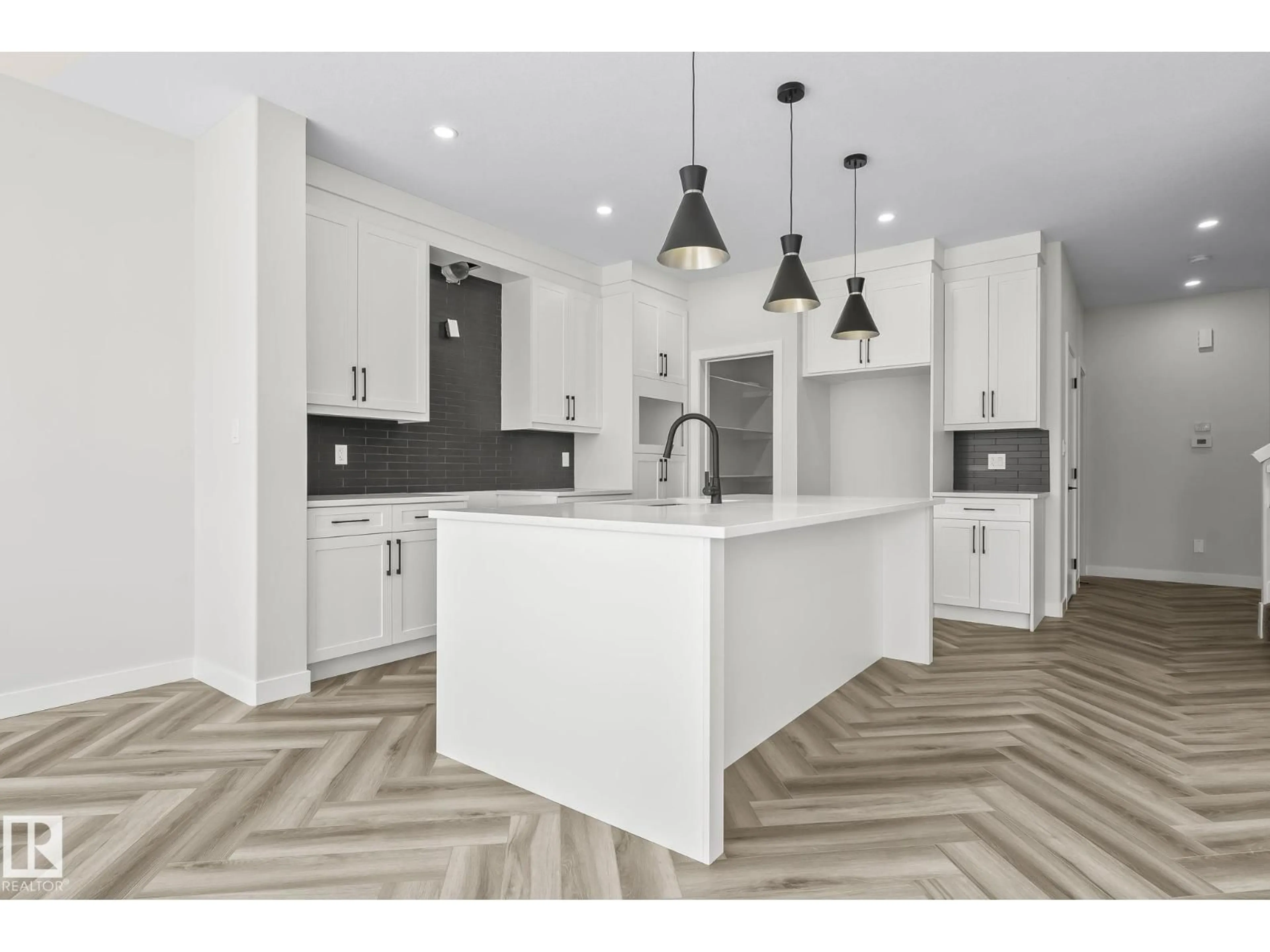 Open concept kitchen, ceramic/tile floor for 208 FALCON CRESCENT, Leduc Alberta T0B3M3