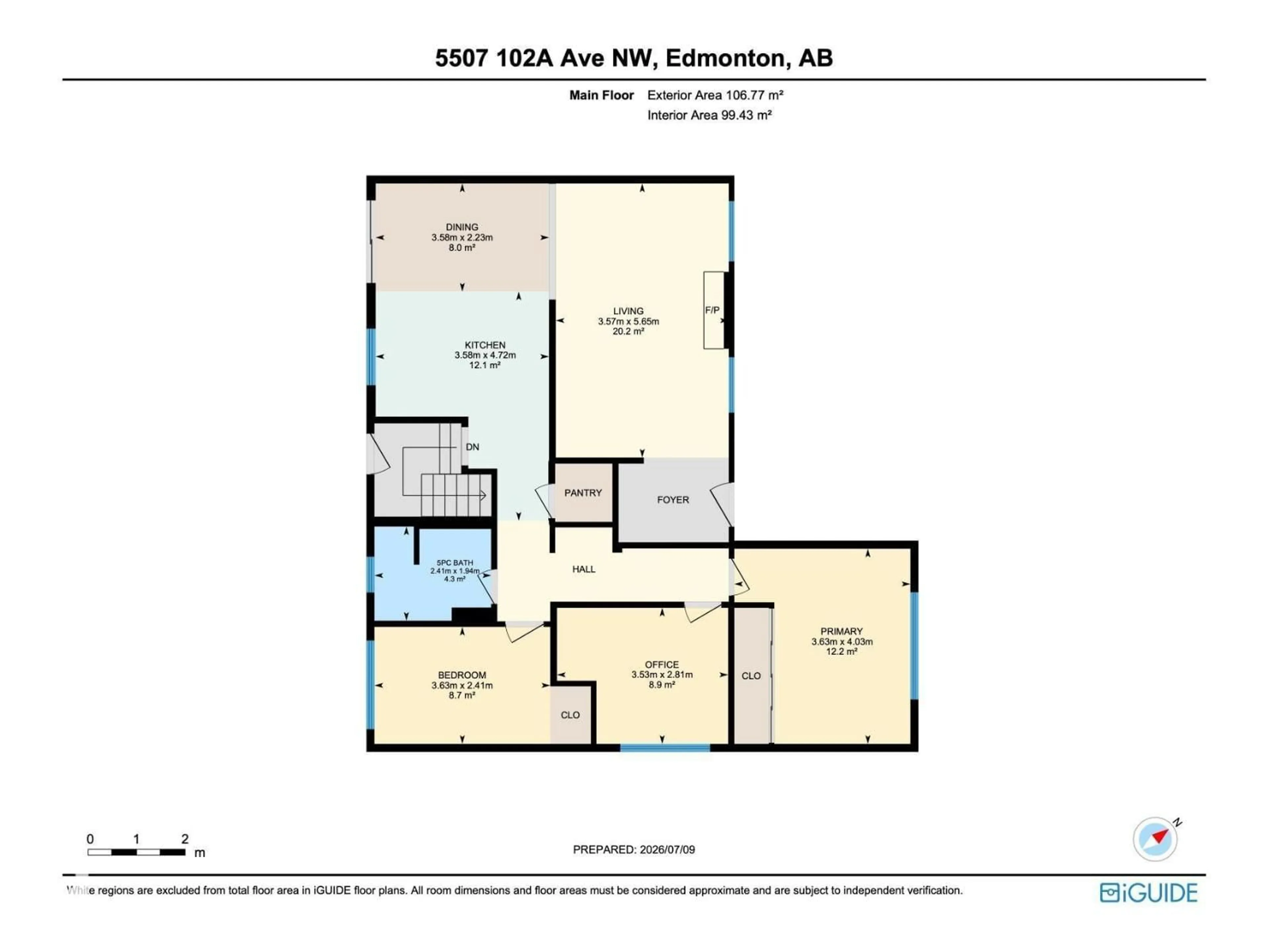 Floor plan for 5507 102A AV, Edmonton Alberta T6A0R3