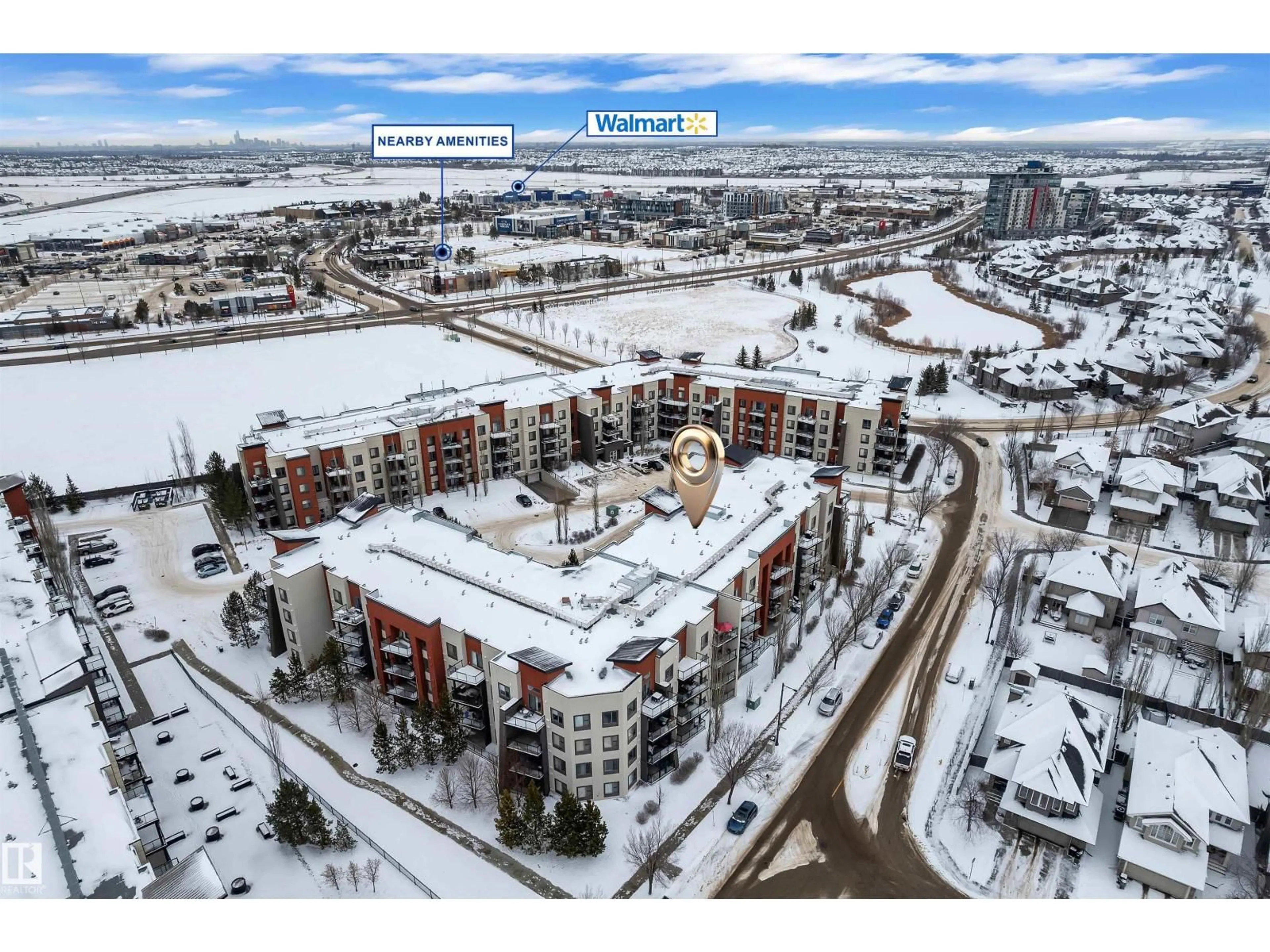 A pic from outside/outdoor area/front of a property/back of a property/a pic from drone, unknown for 308 - 232 AMBLESIDE LINK LI, Edmonton Alberta T6W0V3