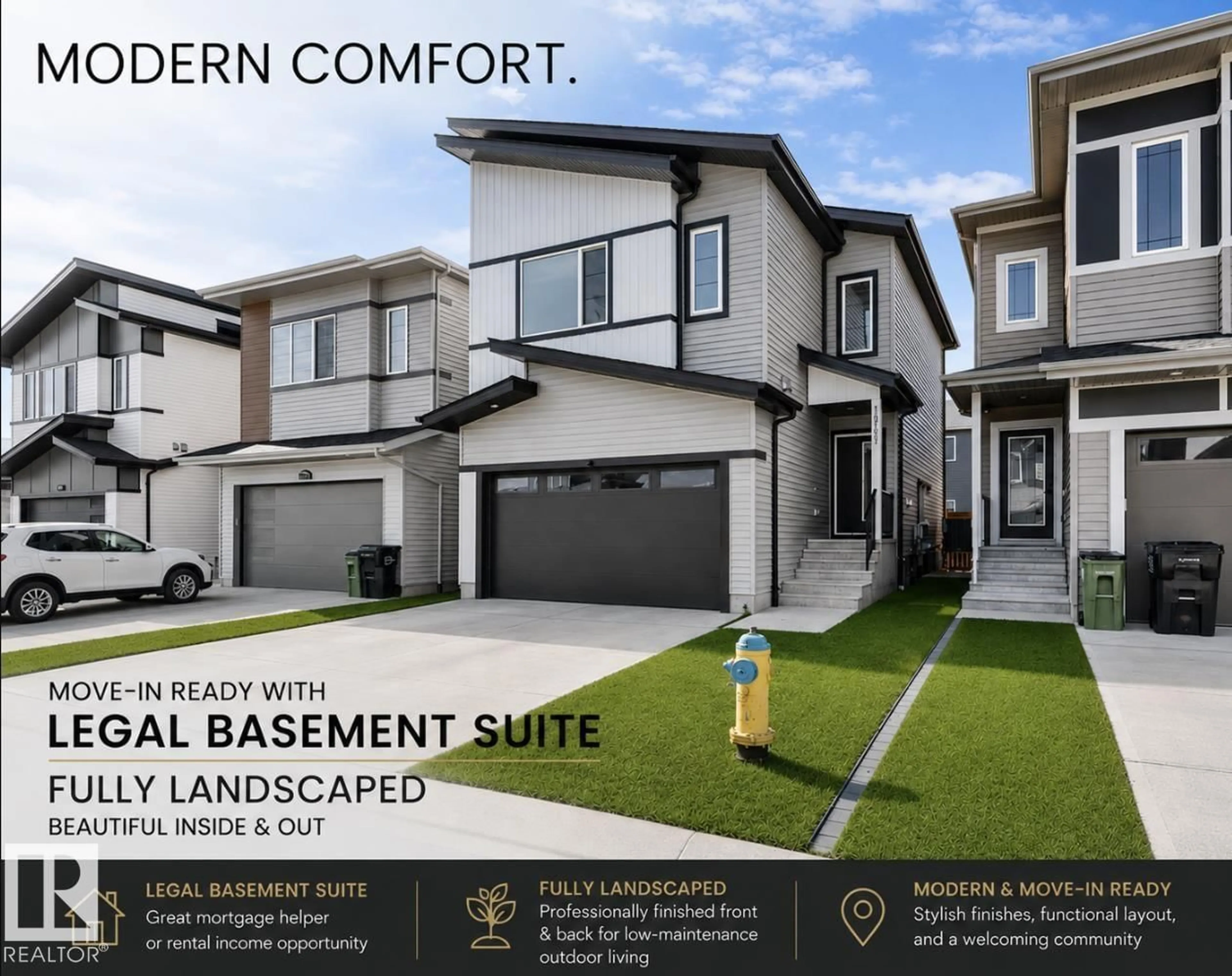 Home with vinyl exterior material, street for NW - 19703 29 AVENUE, Edmonton Alberta T6M1M2