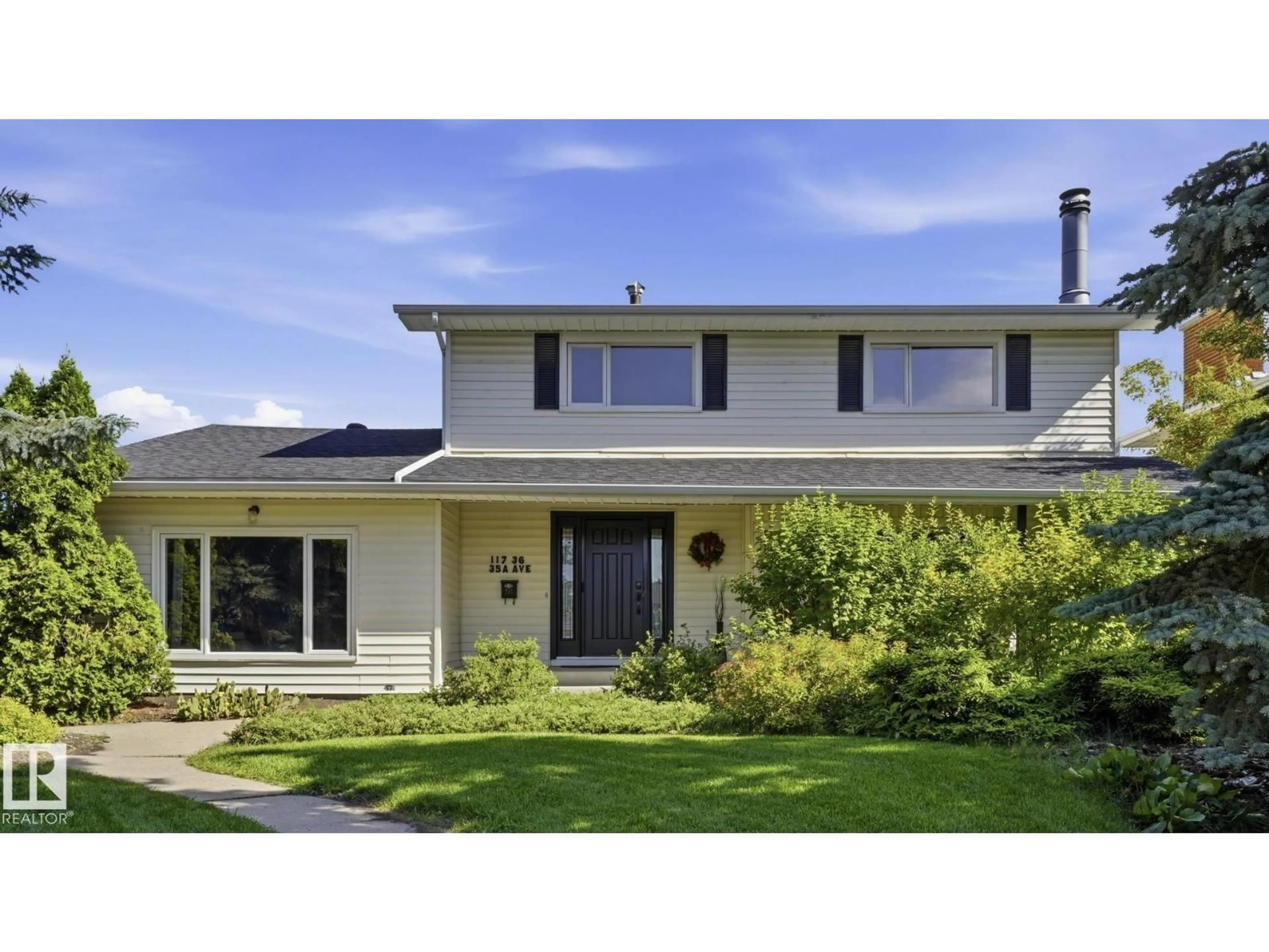 Home with vinyl exterior material, street for 11736 35A AV, Edmonton Alberta T6J0B5