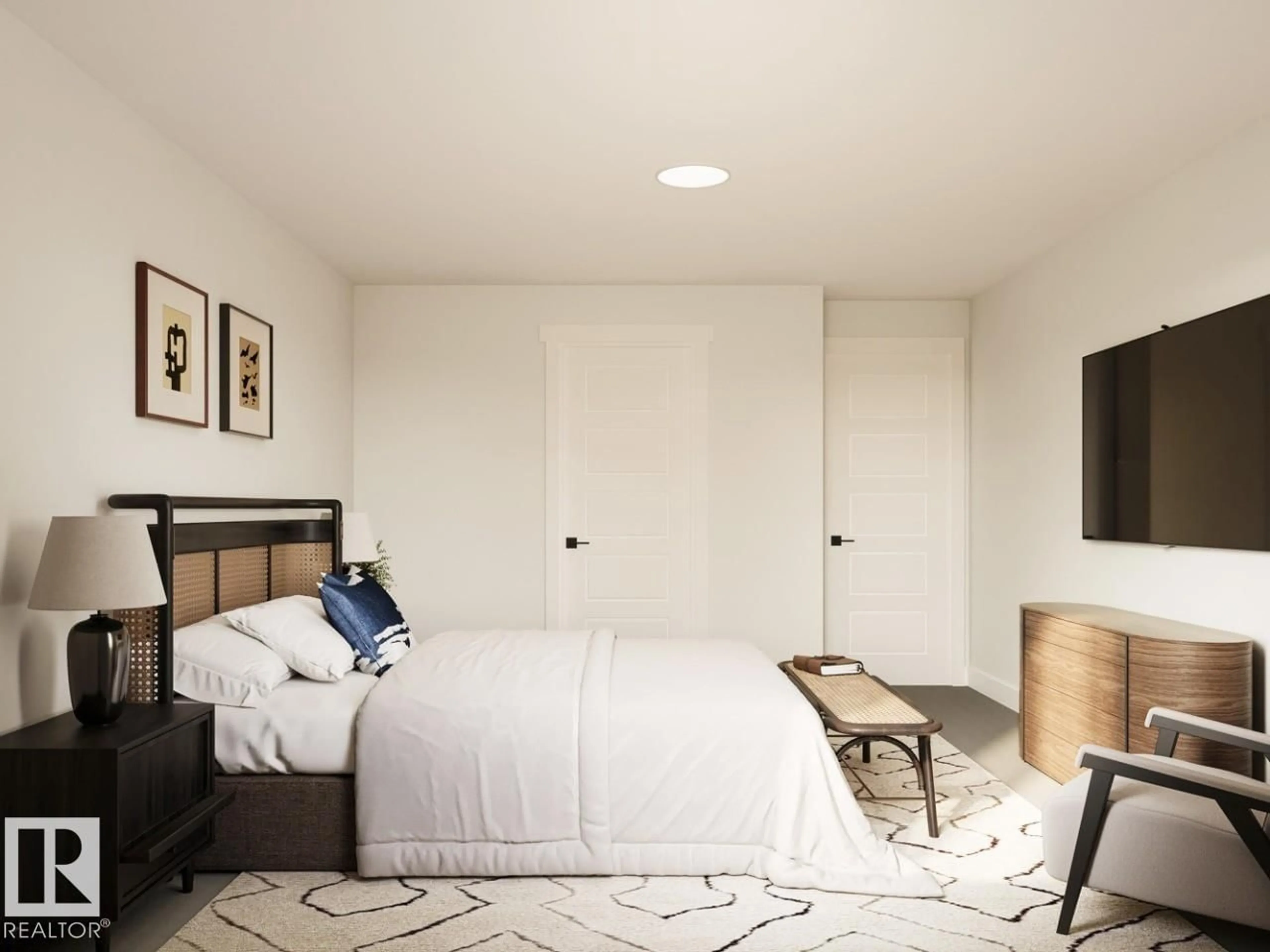 Bedroom with bed, unknown for 6315 30 AV, Edmonton Alberta T6X3M9