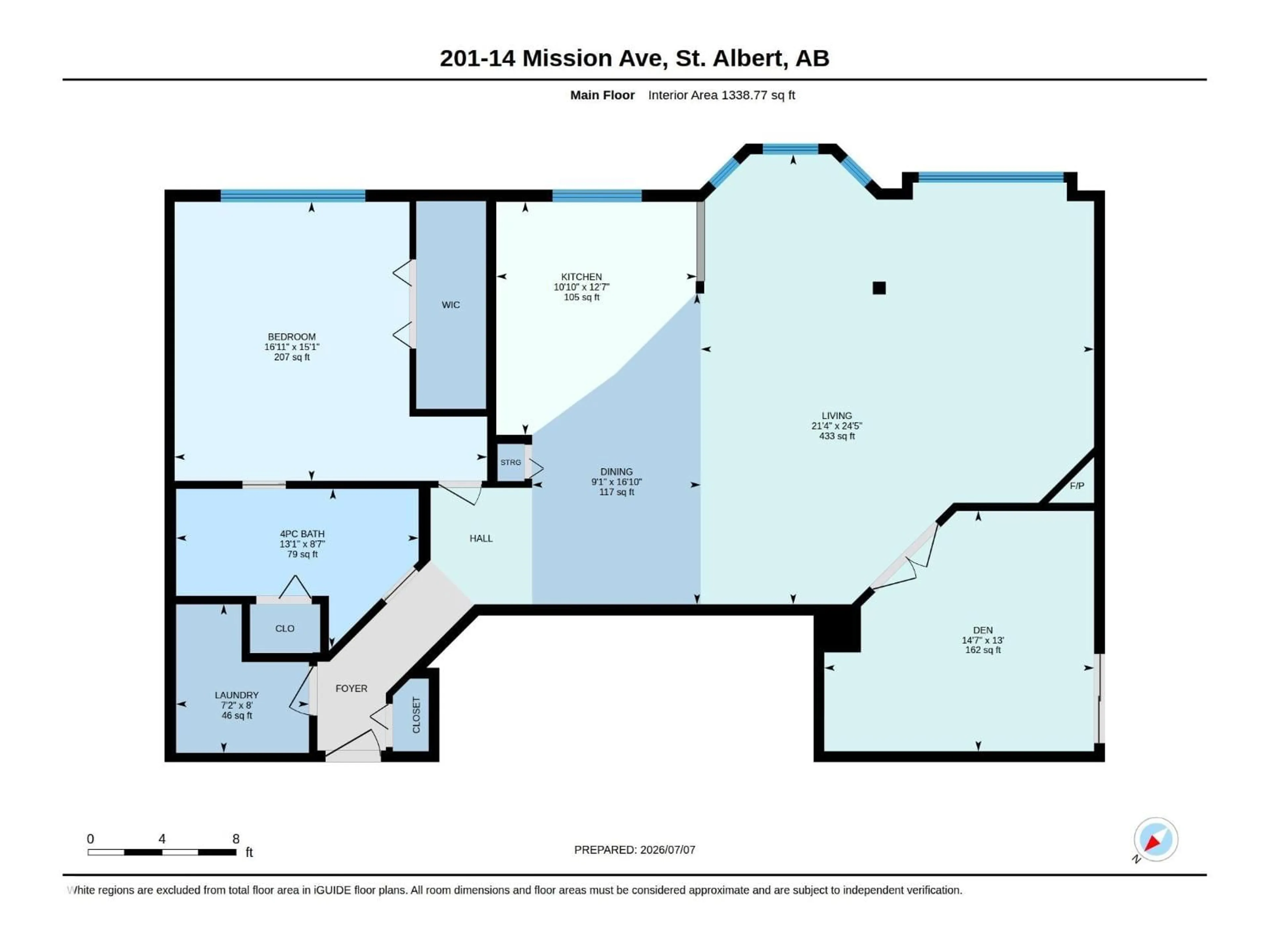 Floor plan for 14 - 201 MISSION AV, St. Albert Alberta T8N1H4