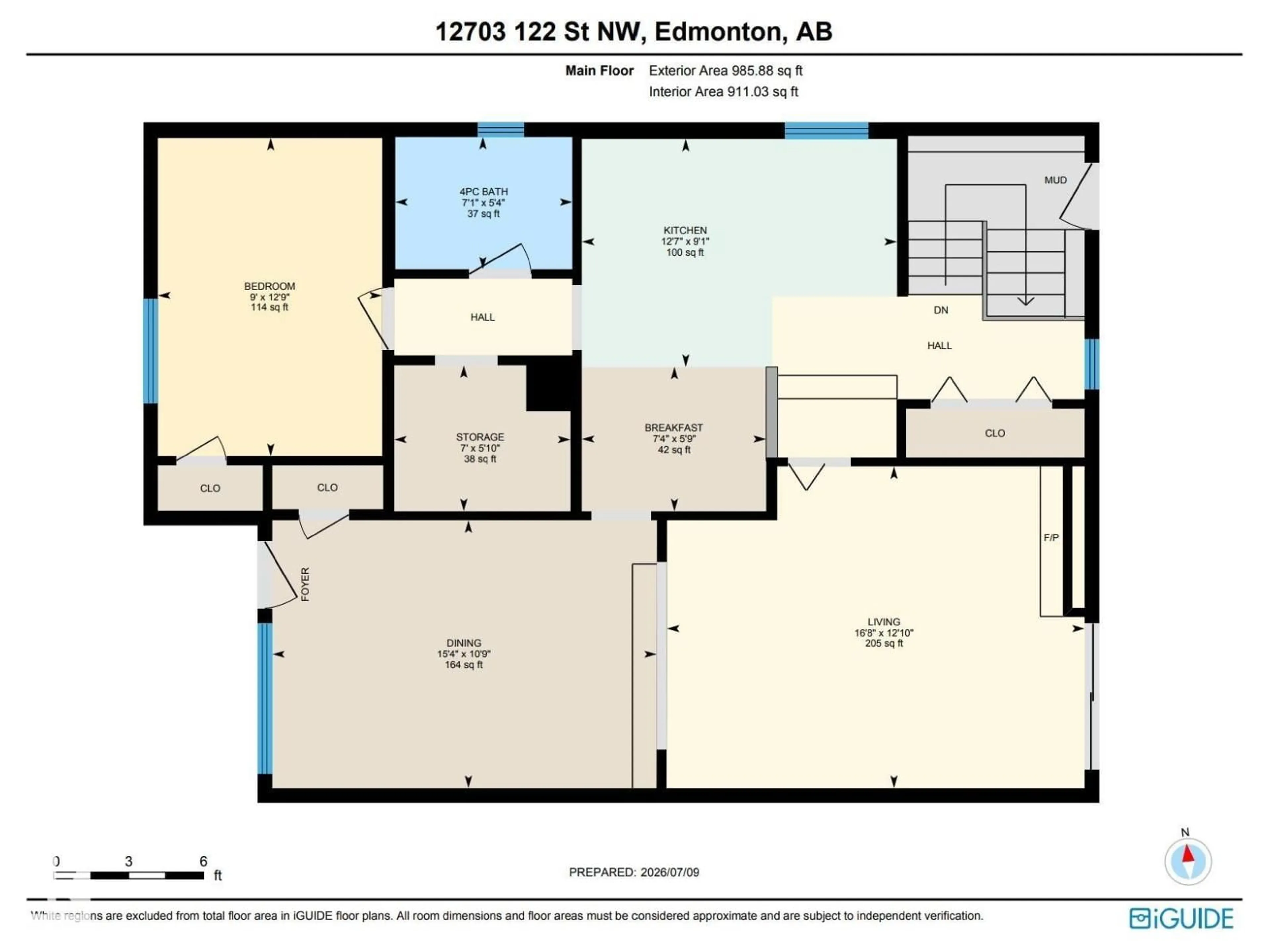 Floor plan for NW - 12703 122 ST, Edmonton Alberta T5L0E3