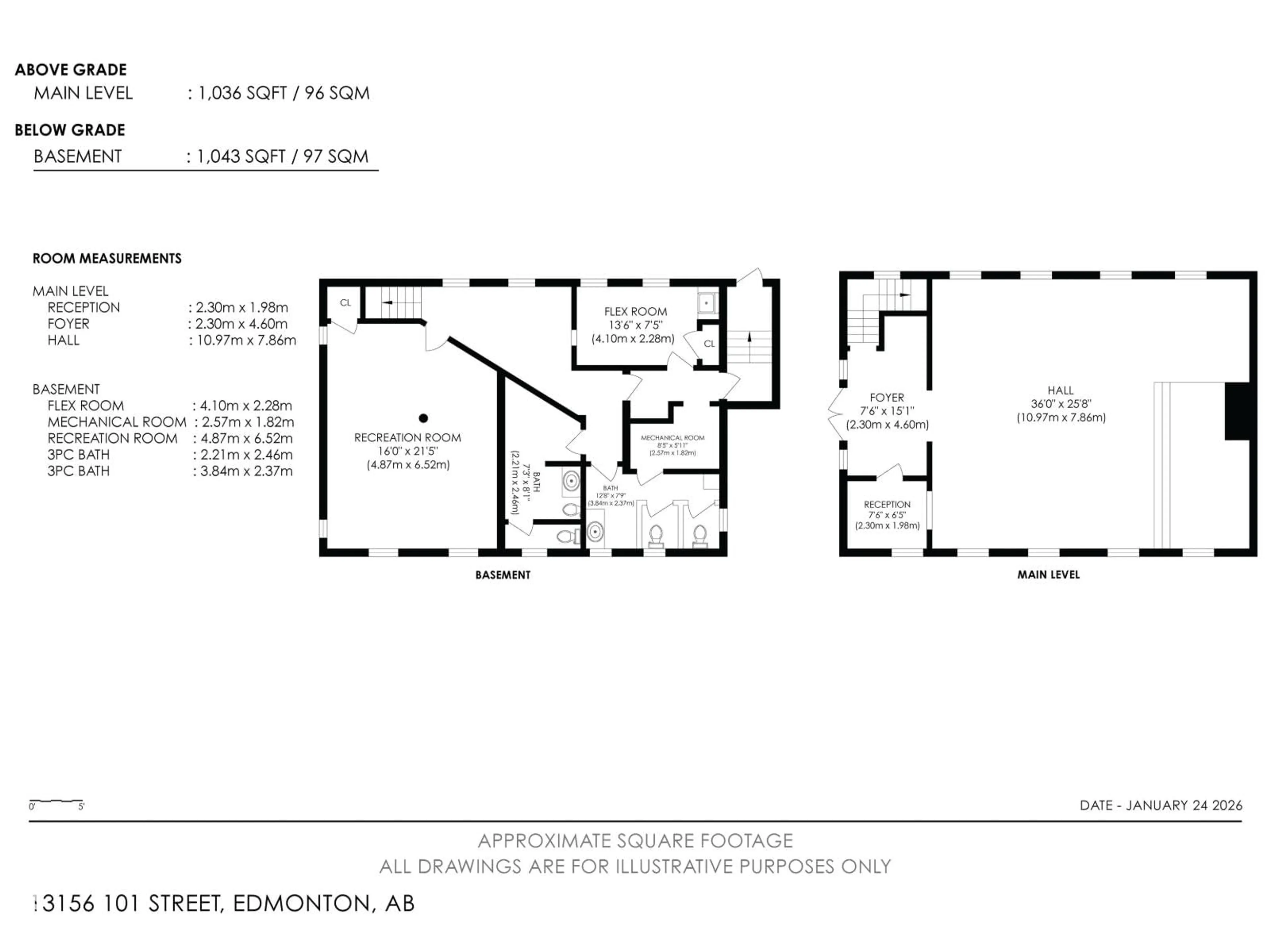 Floor plan for NW - 13156 101 ST, Edmonton Alberta T5E4E9