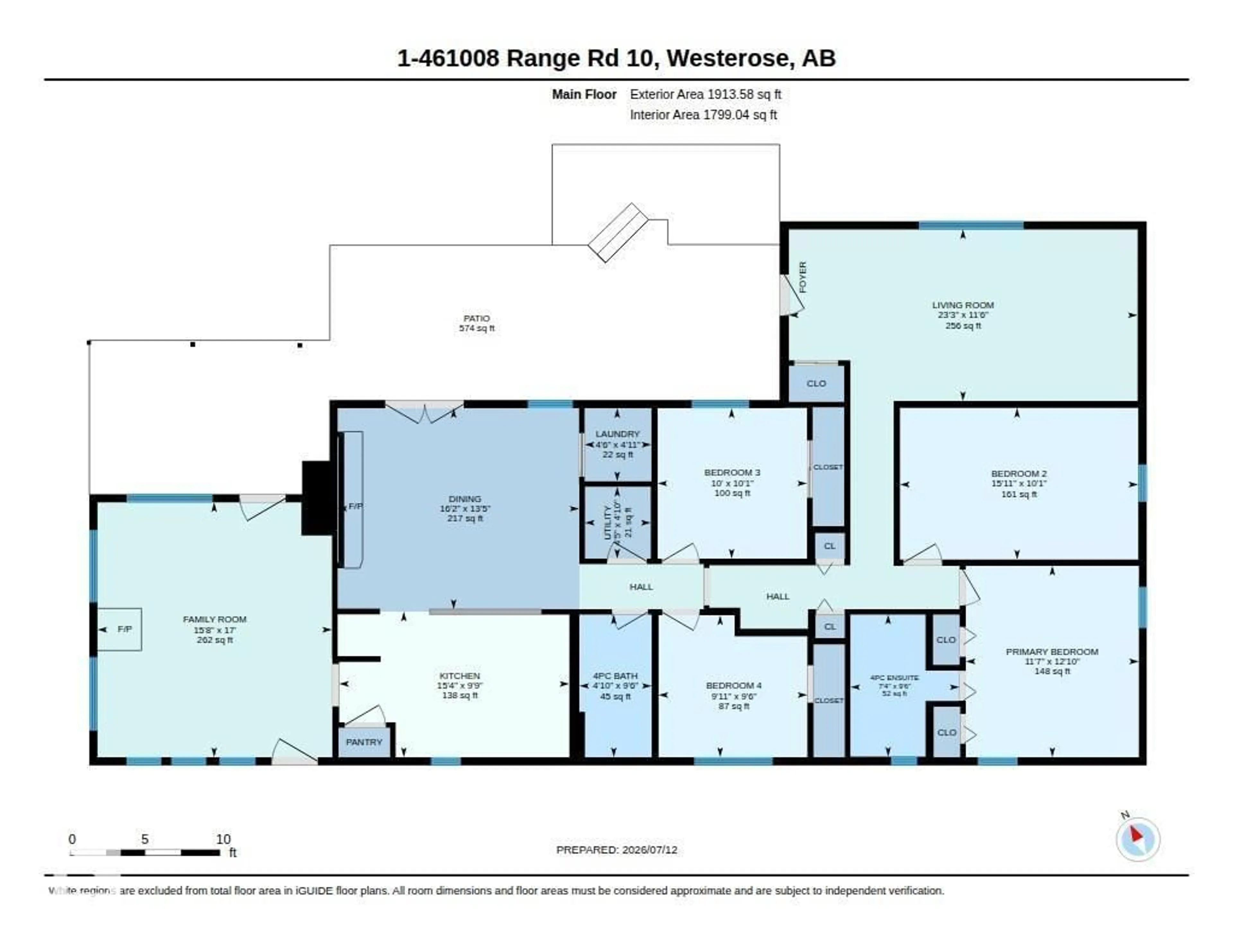 Floor plan for 461008 - 1 RGE ROAD 10, Rural Wetaskiwin County Alberta T0C2V0
