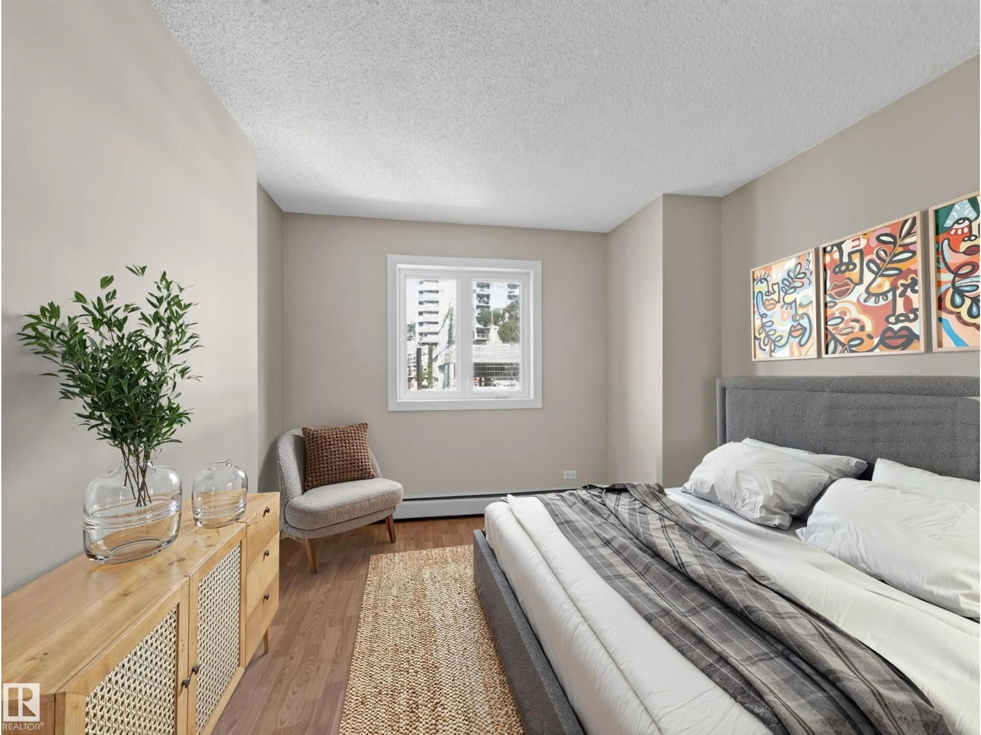Bedroom with bed, unknown for #502 - 9710 105 ST, Edmonton Alberta T5K1A4
