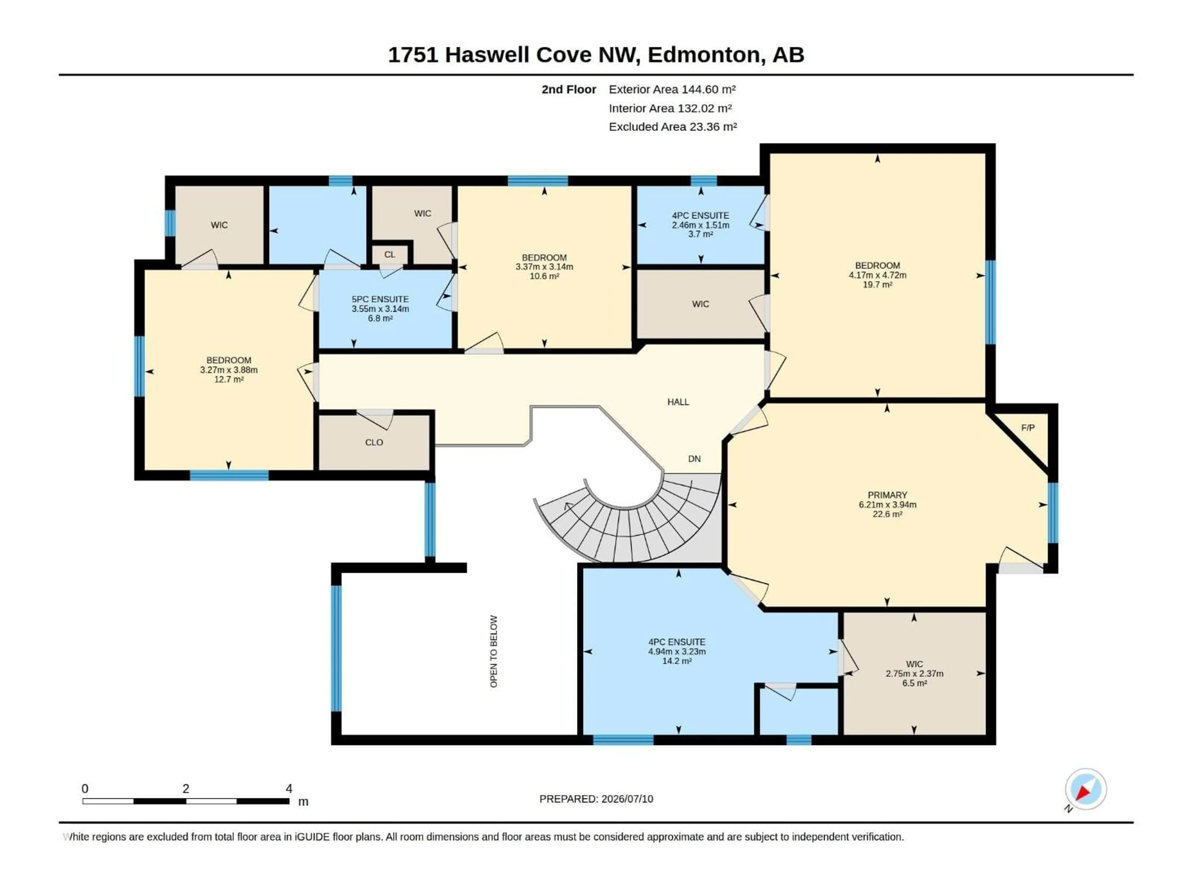 Floor plan for NW - 1751 HASWELL COVE NE, Edmonton Alberta T6R3A9
